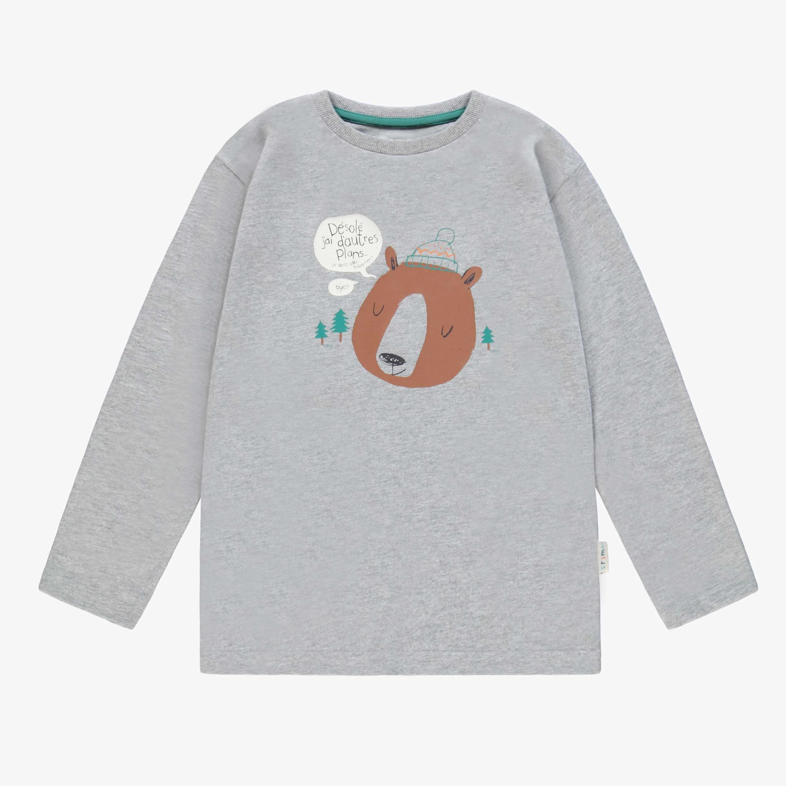 T-shirt gris avec illustration, enfant