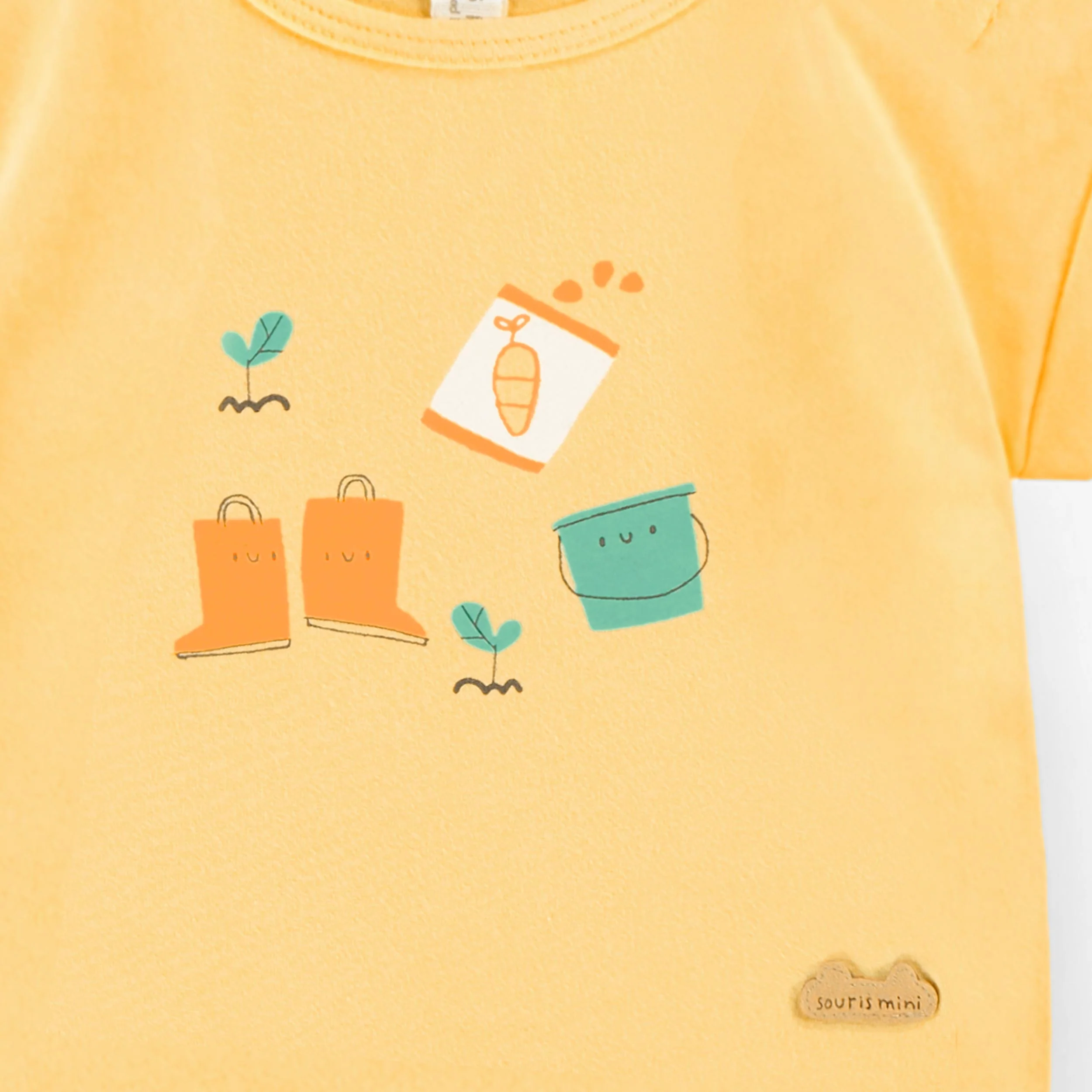 T-shirt jaune avec illustration, naissance - Image 4