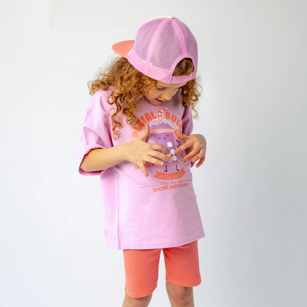 T-shirt lilas avec illustration, enfant - Image 4
