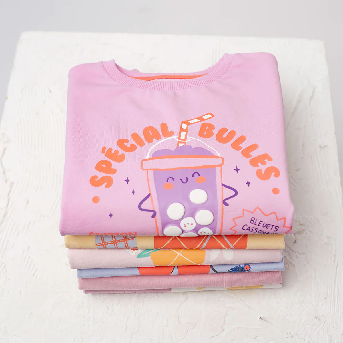 T-shirt lilas avec illustration, enfant - Image 5