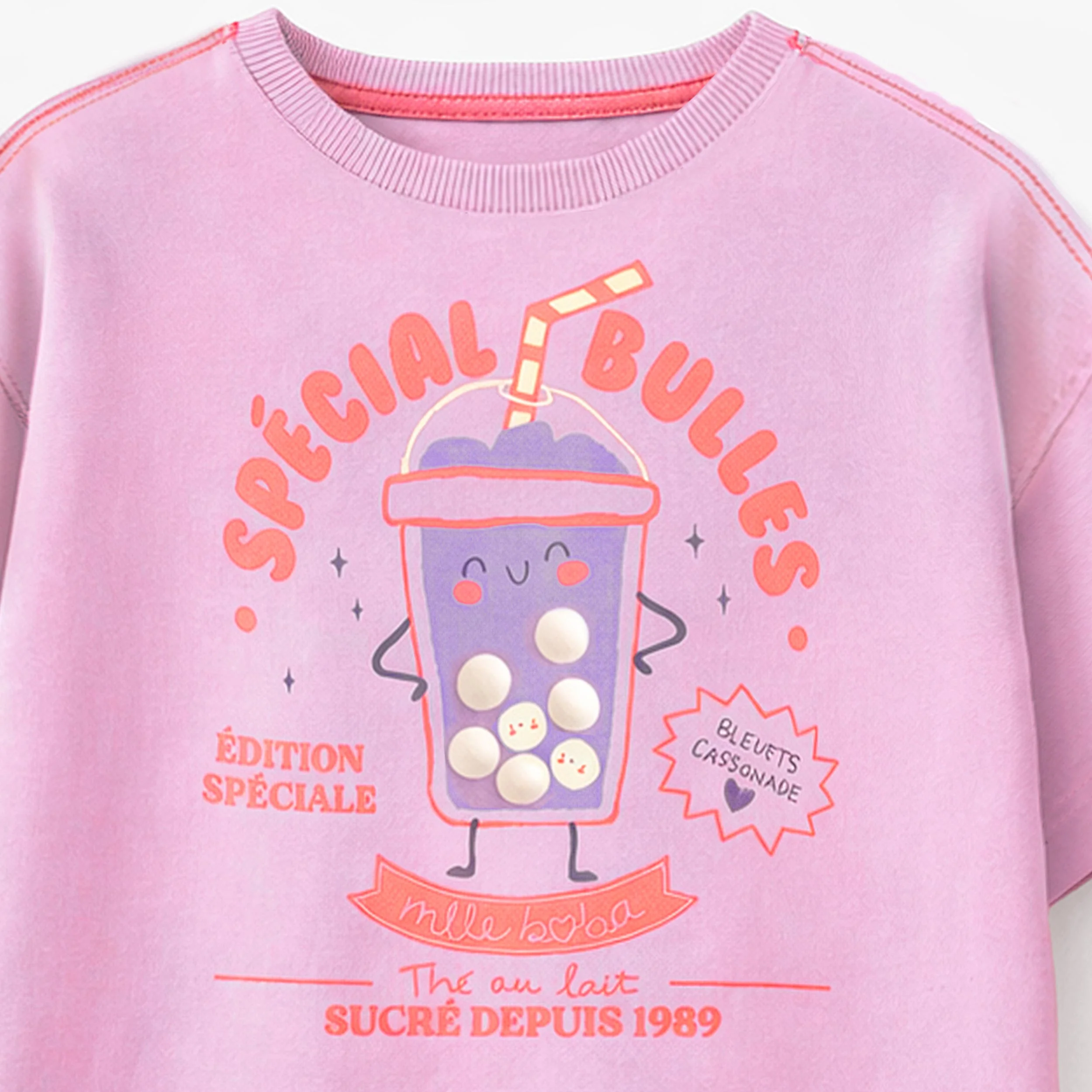 T-shirt lilas avec illustration, enfant - Image 7