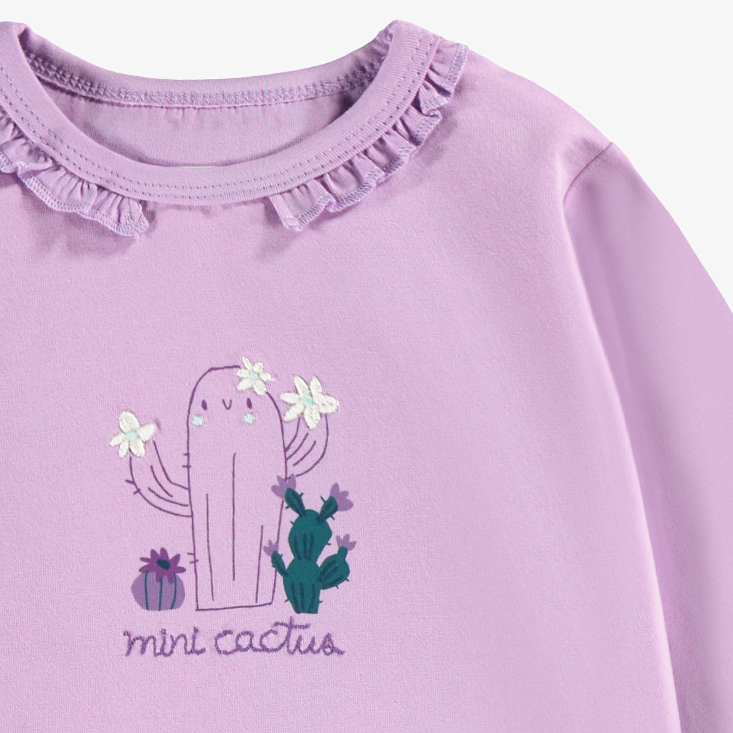 T-shirt mauve avec illustration, bébé - Image 2