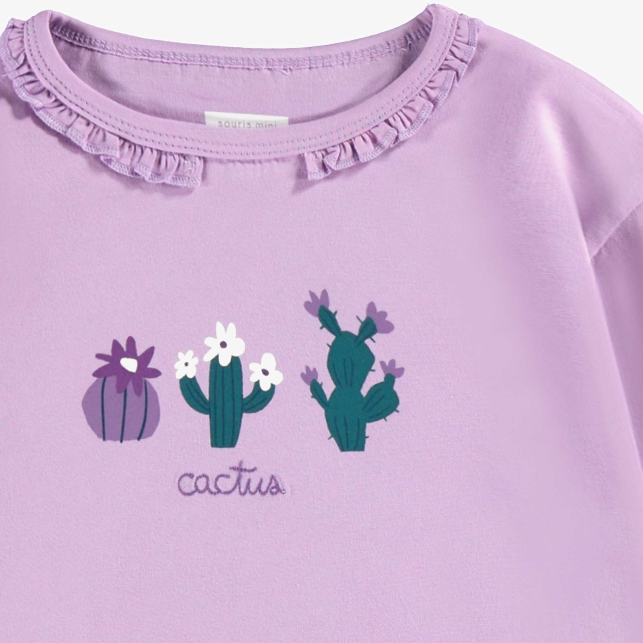 T-shirt mauve avec illustration, enfant - Image 2
