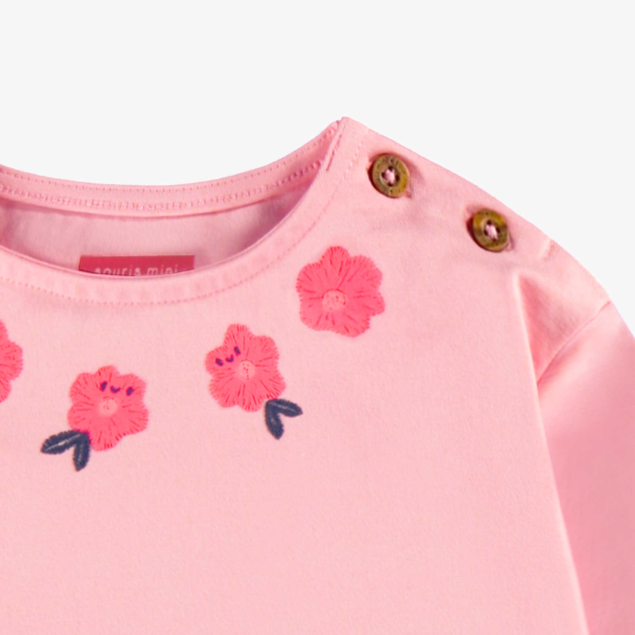 T-shirt rose à motif floral, bébé - Image 2