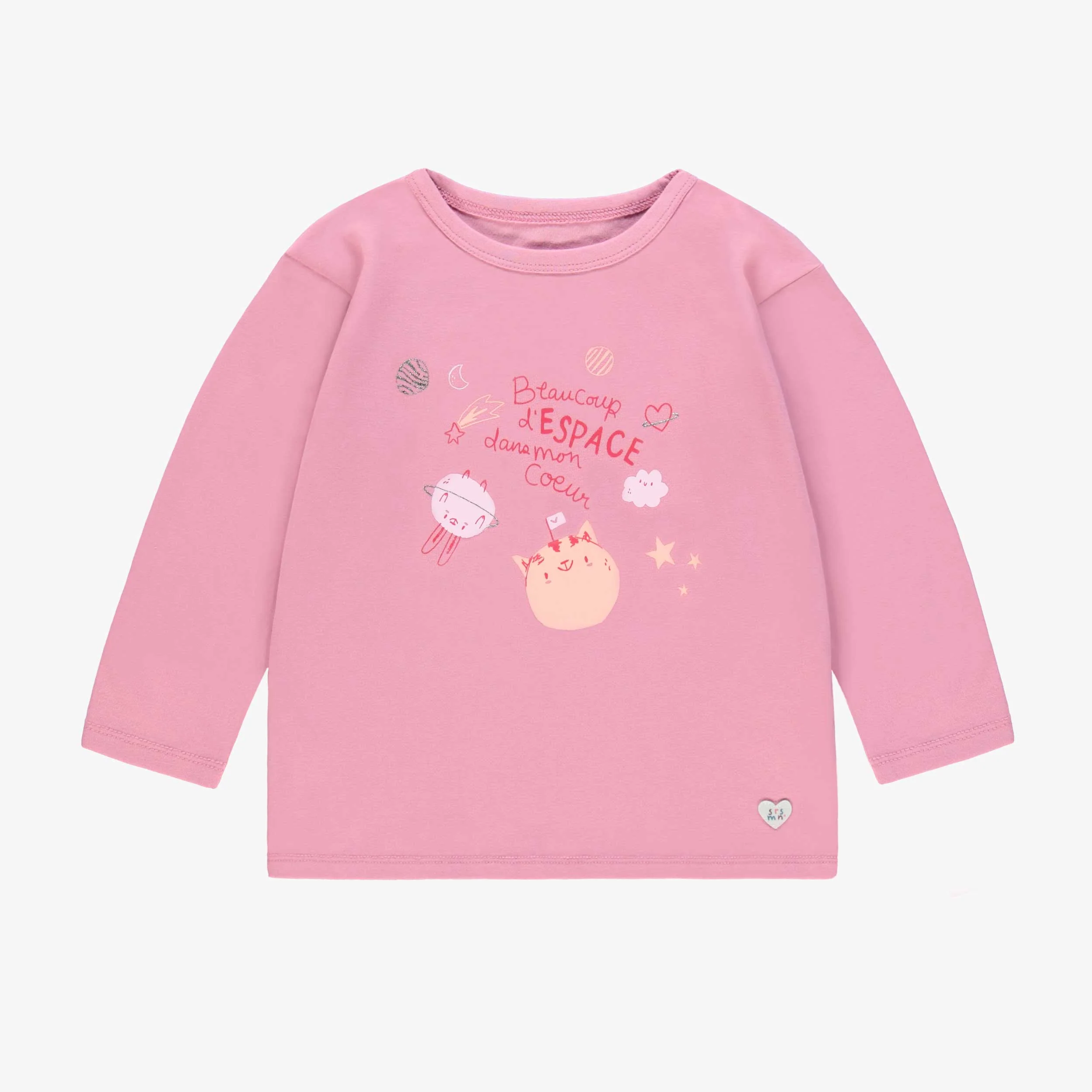 T-shirt rose à motifs de planètes, bébé