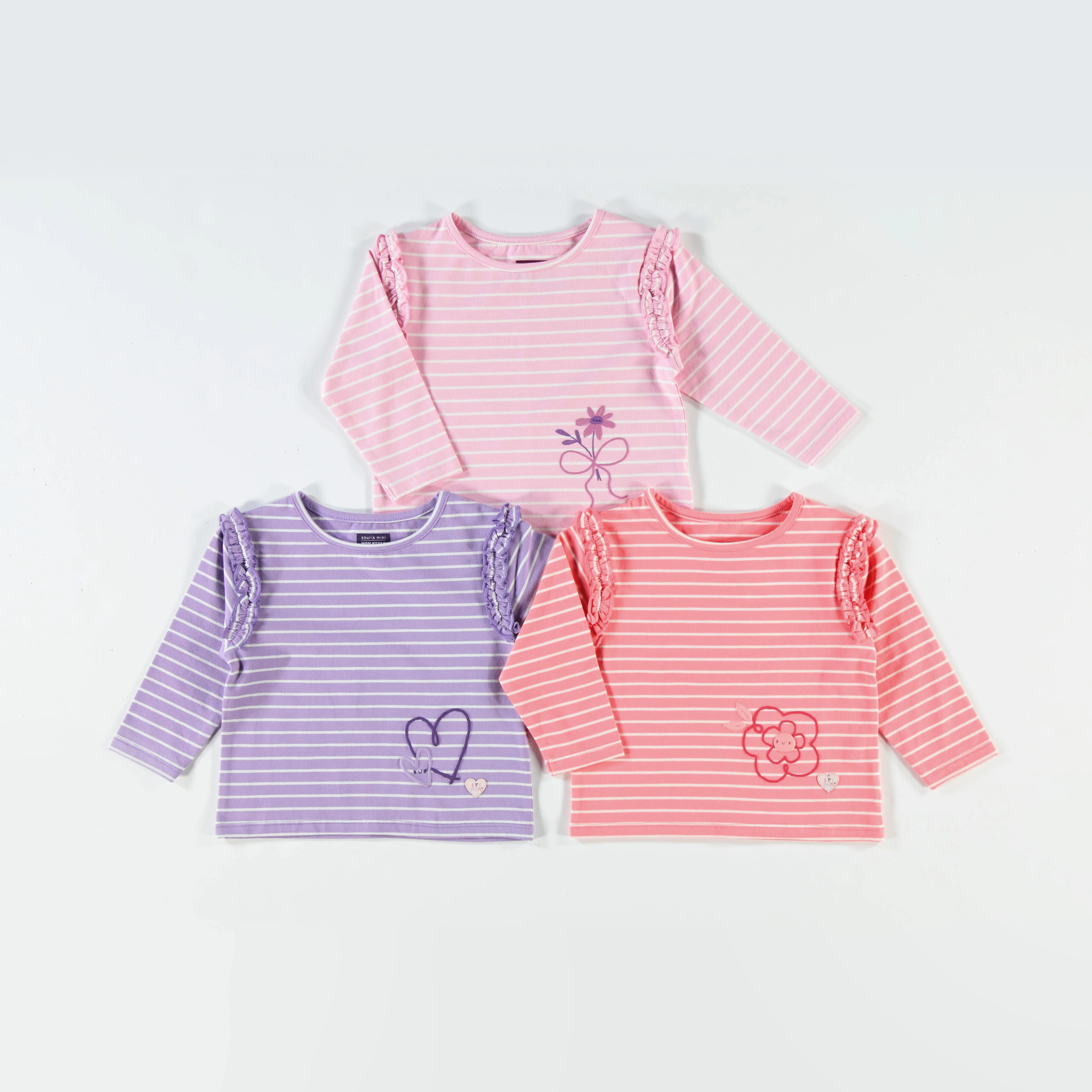 T-shirt rose à rayures, bébé - Image 3
