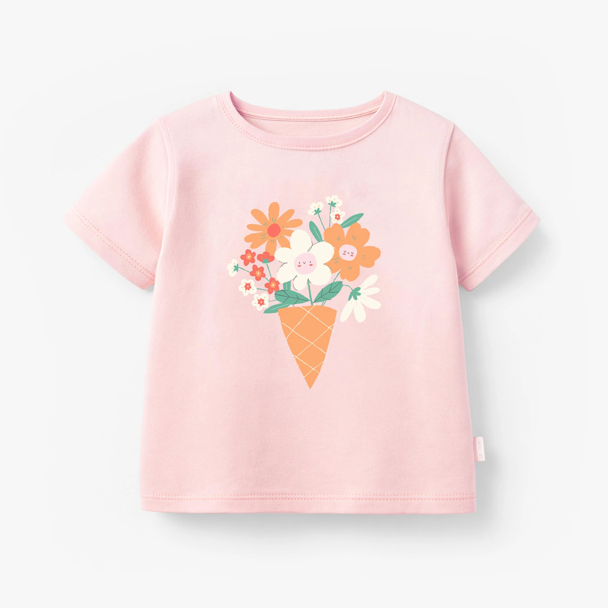 T-shirt rose avec illustration, enfant