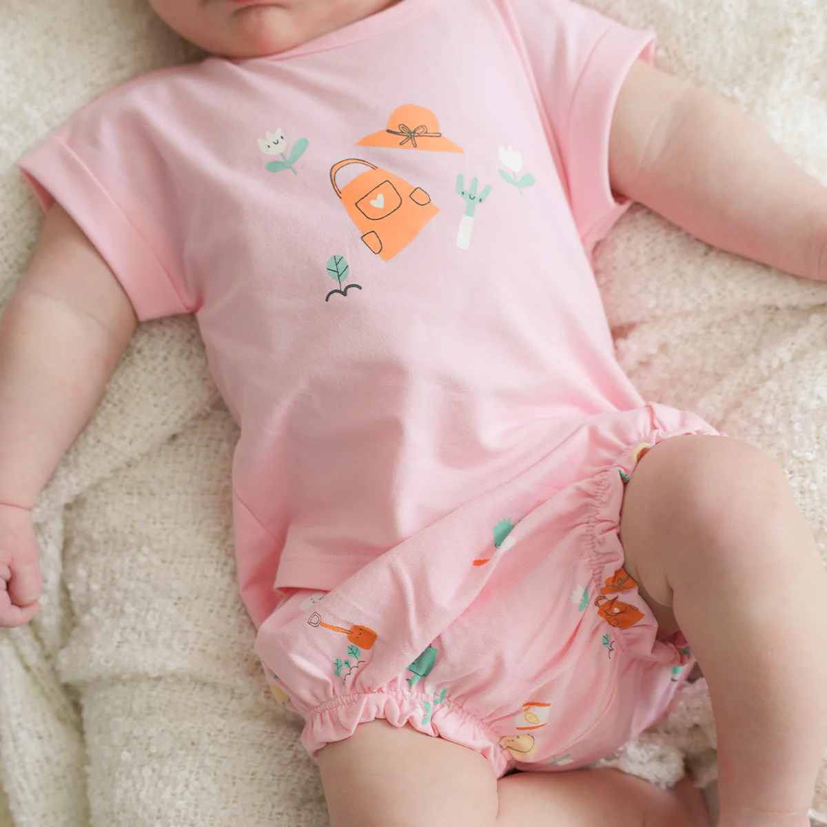 T-shirt rose avec illustration, naissance - Image 3
