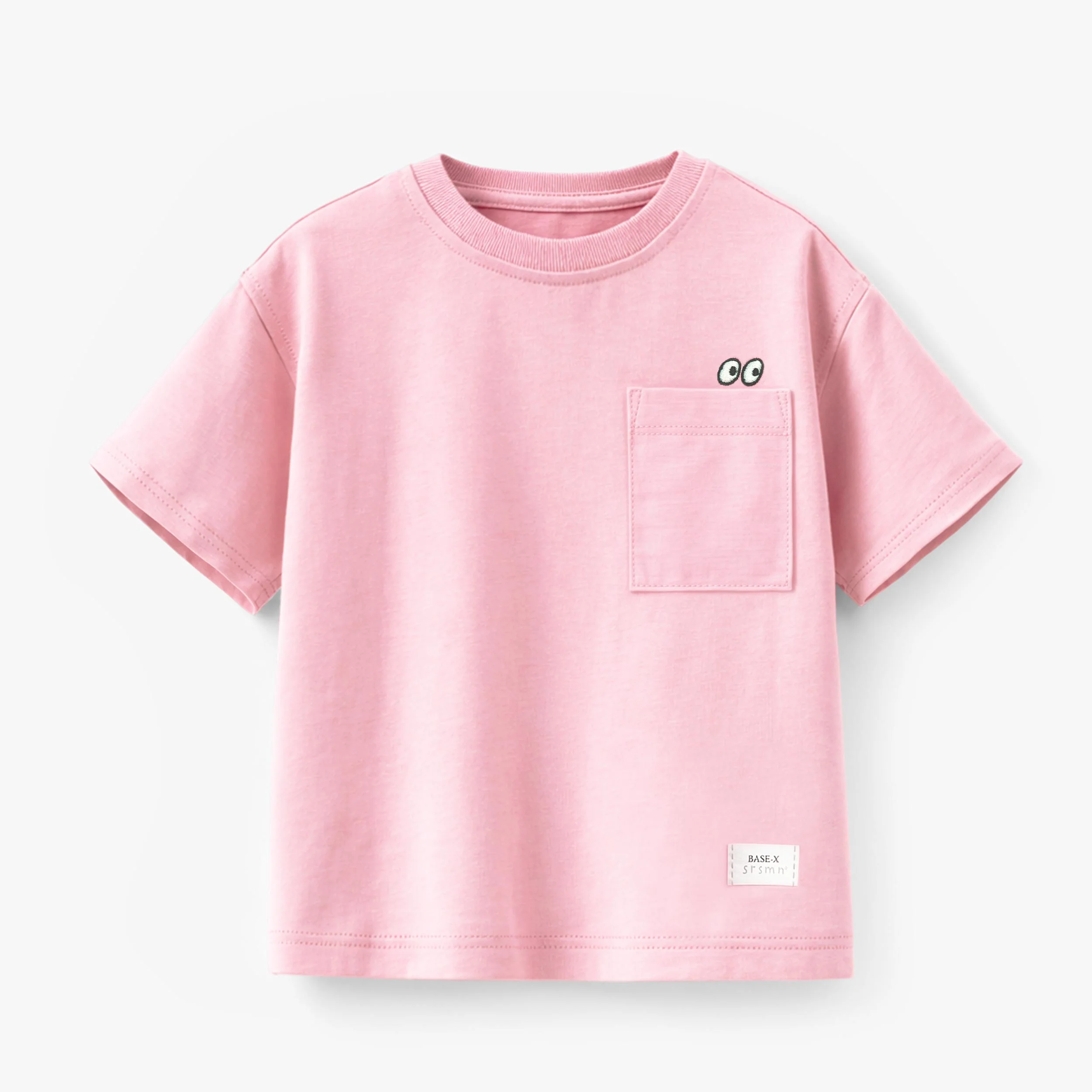 T-shirt rose avec poche, enfant