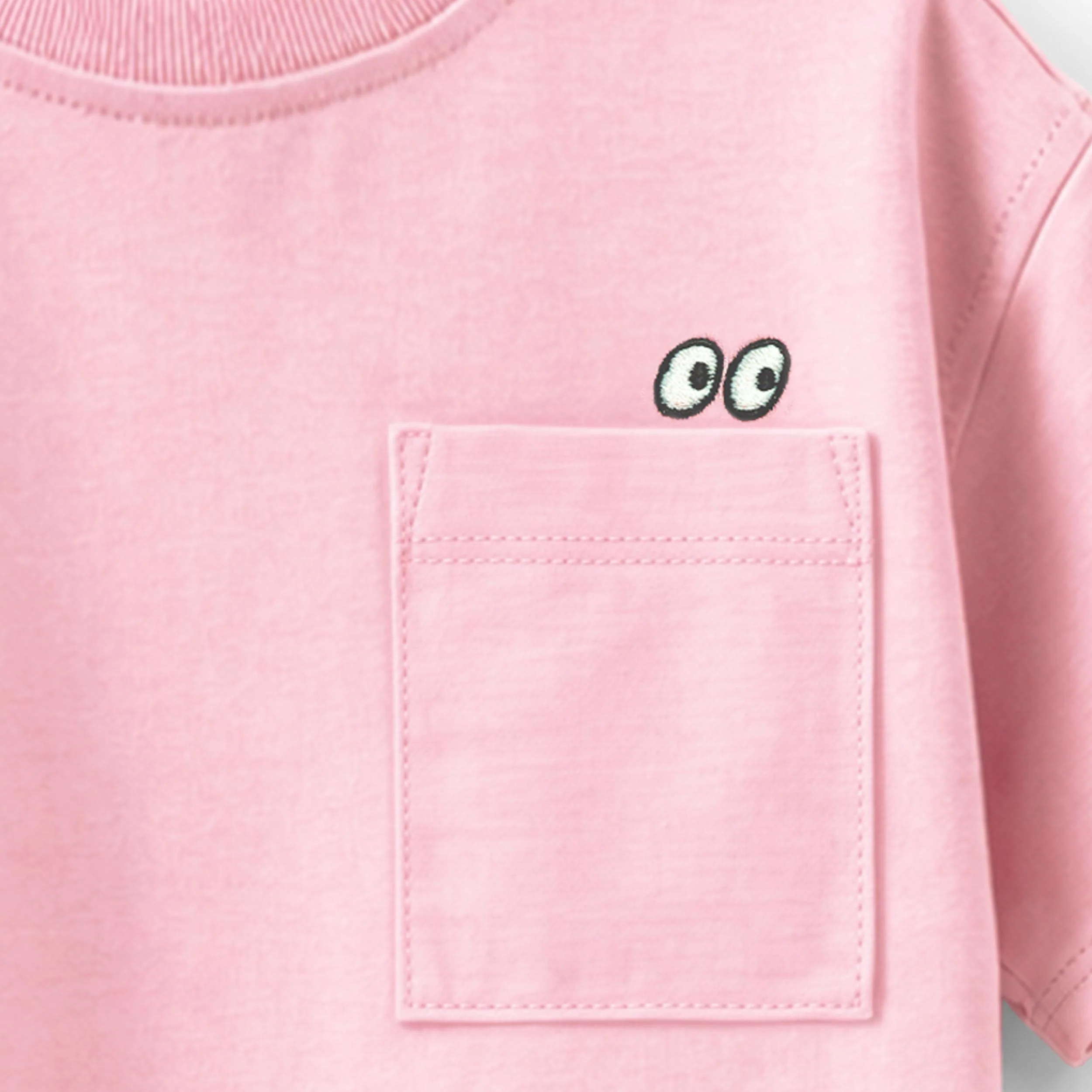 T-shirt rose avec poche, enfant - Image 2