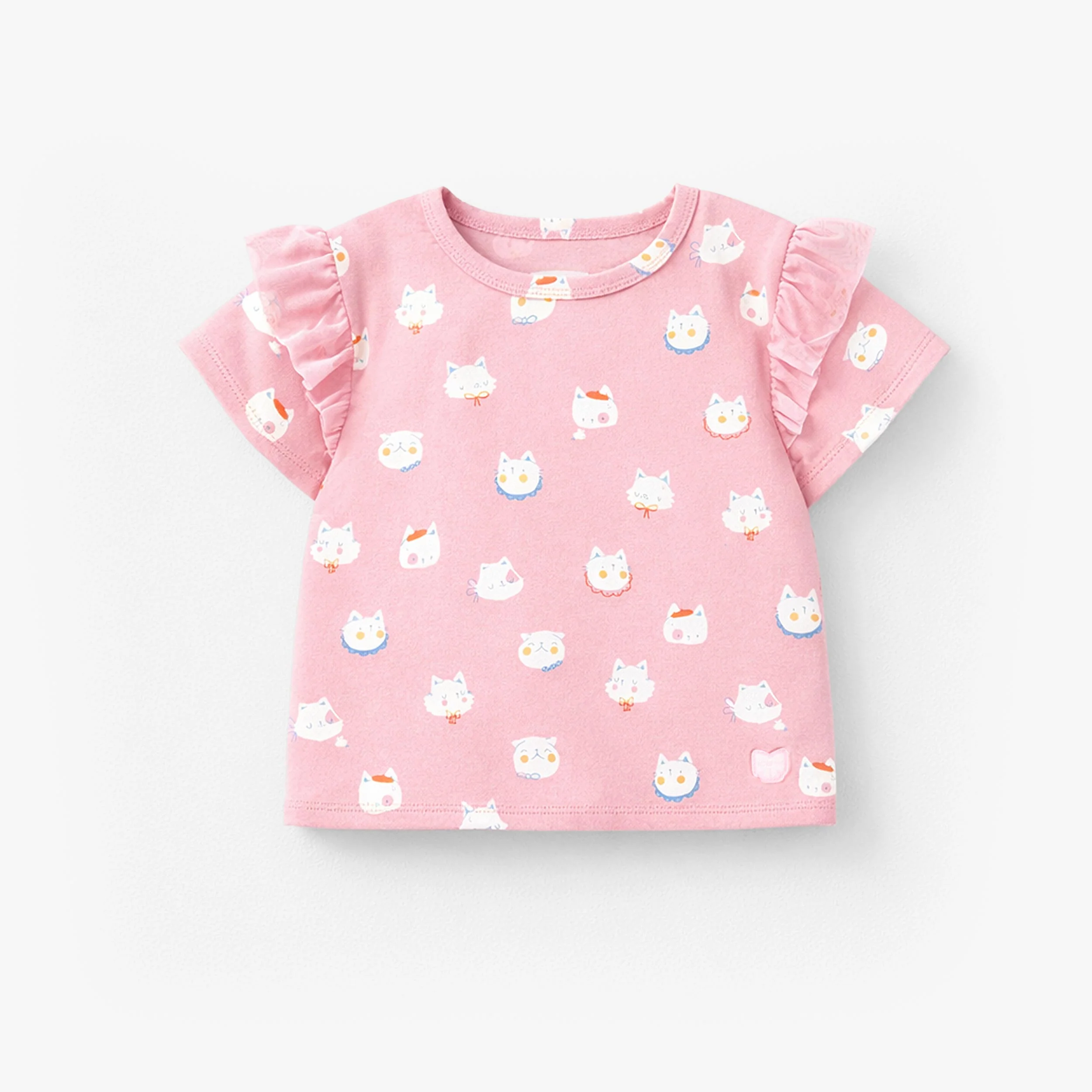 T-shirt rose à motifs de chats, bébé
