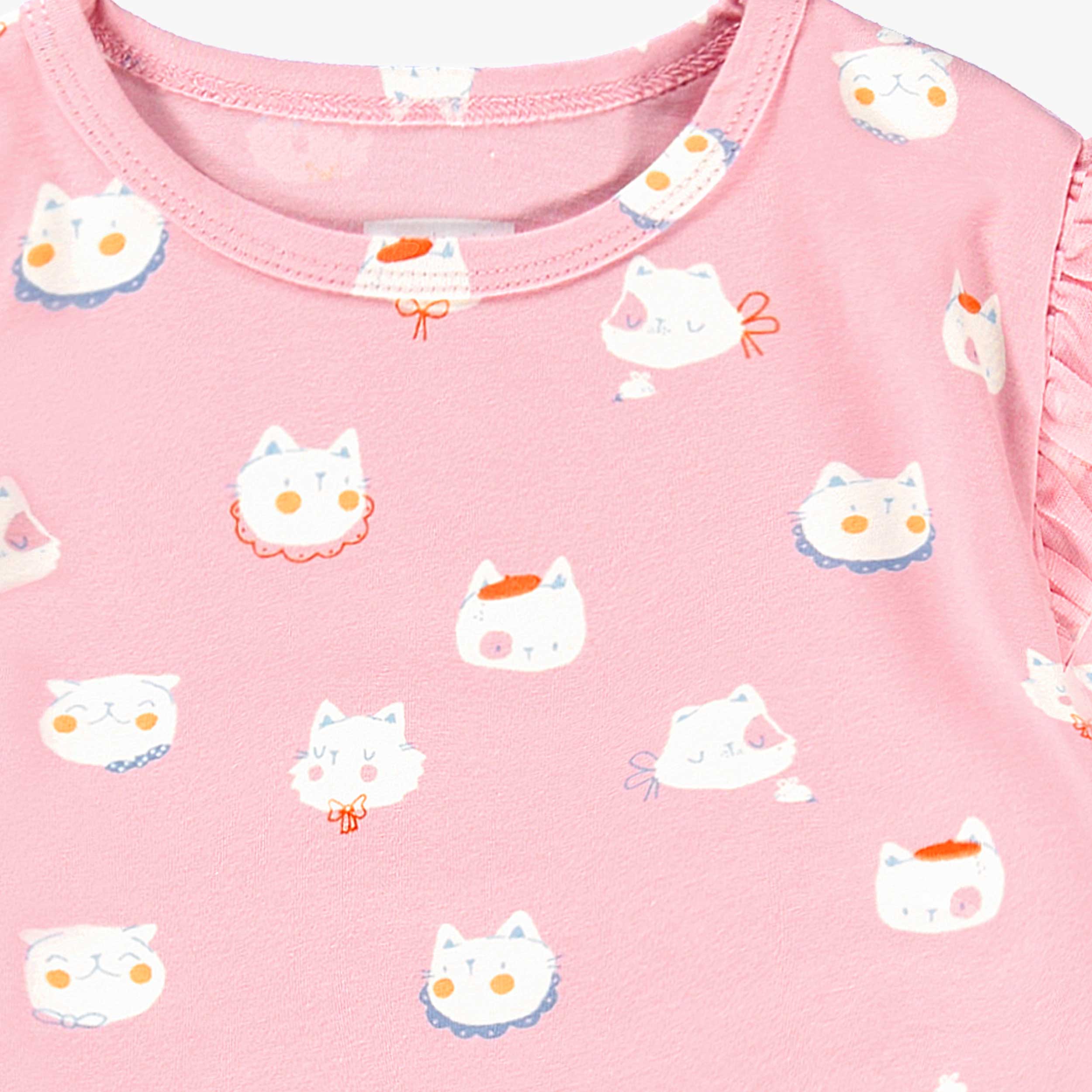 T-shirt rose à motifs de chats, enfant - Image 4