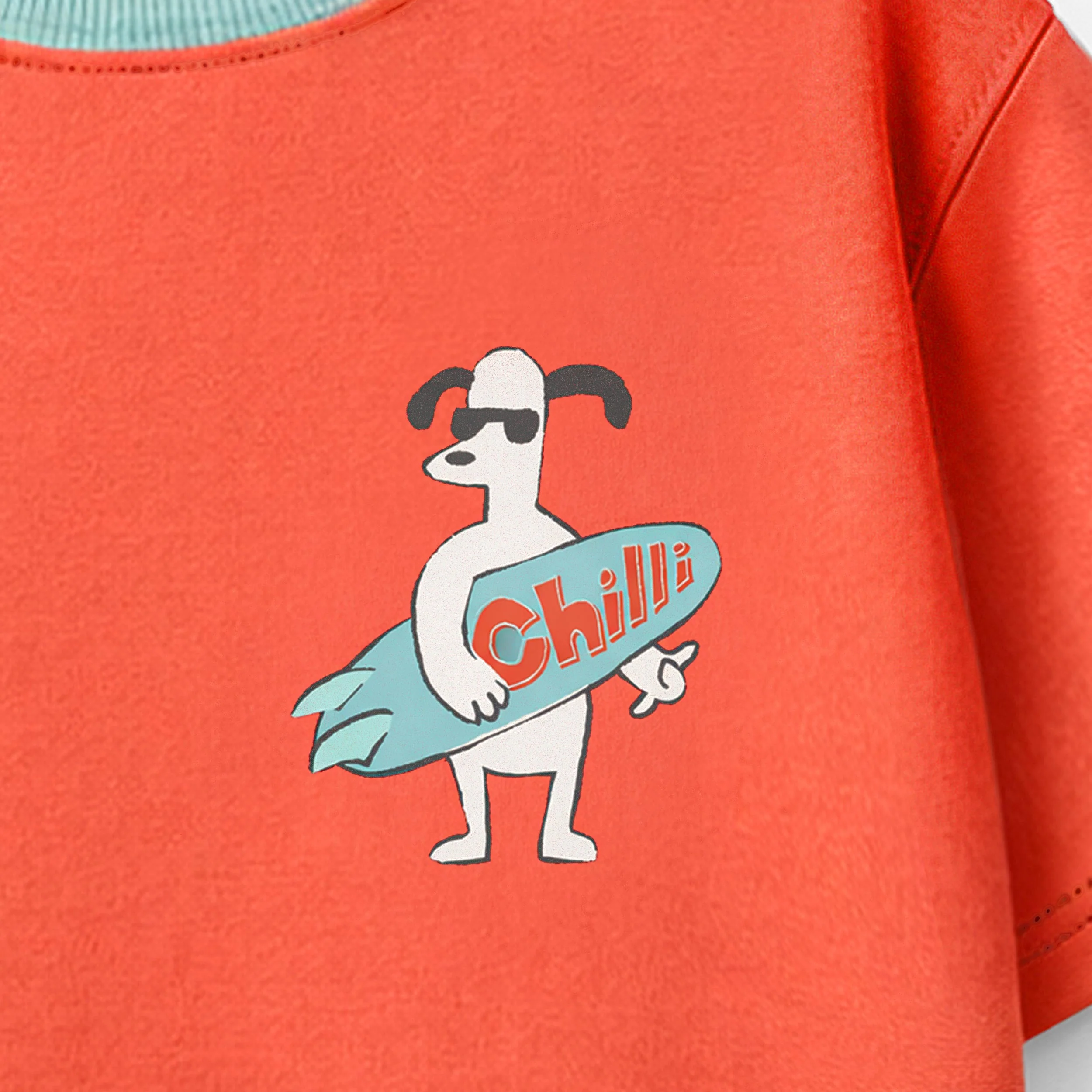 T-shirt rouge avec illustration, enfant - Image 2