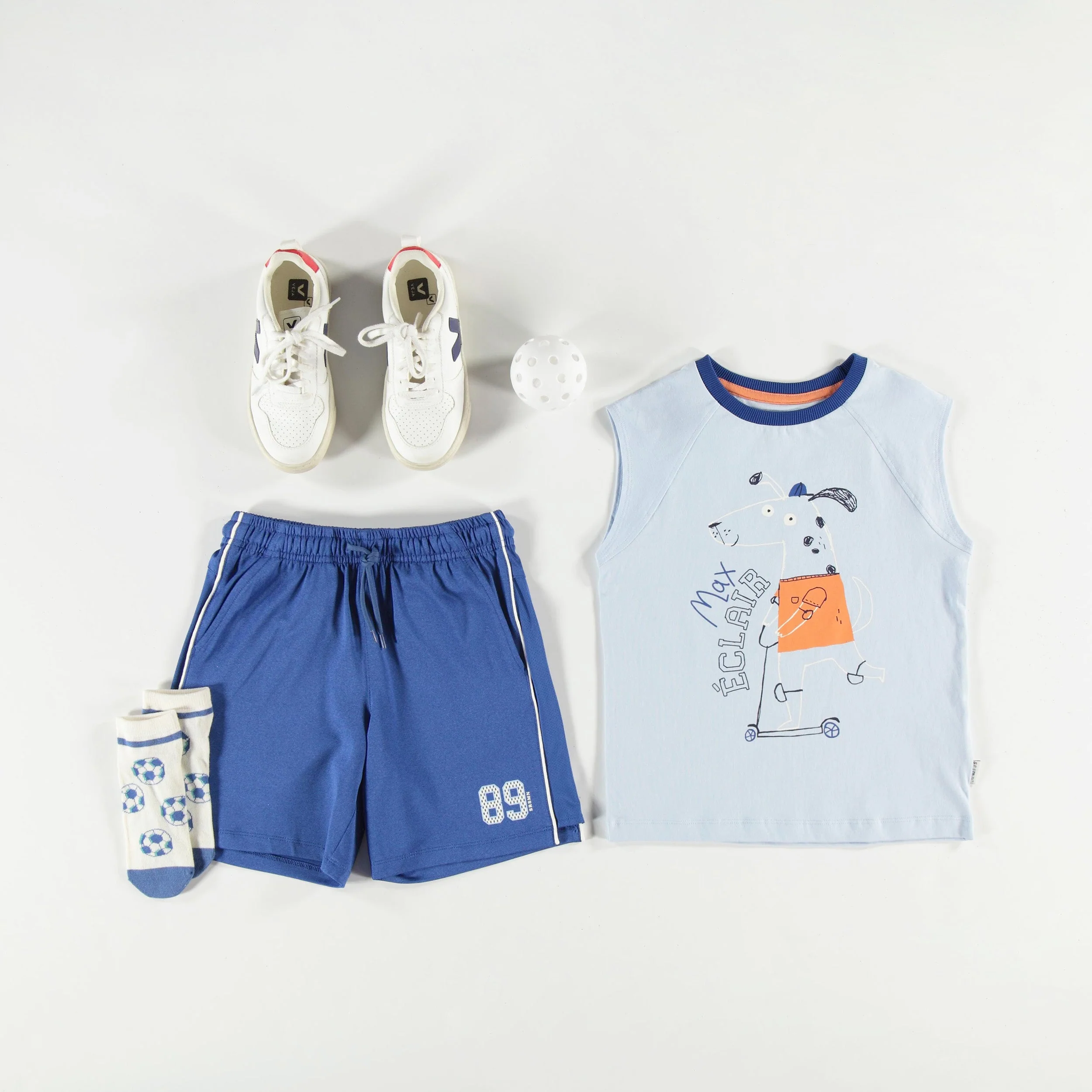 T-shirt sans manches bleu avec illustration, enfant - Image 4