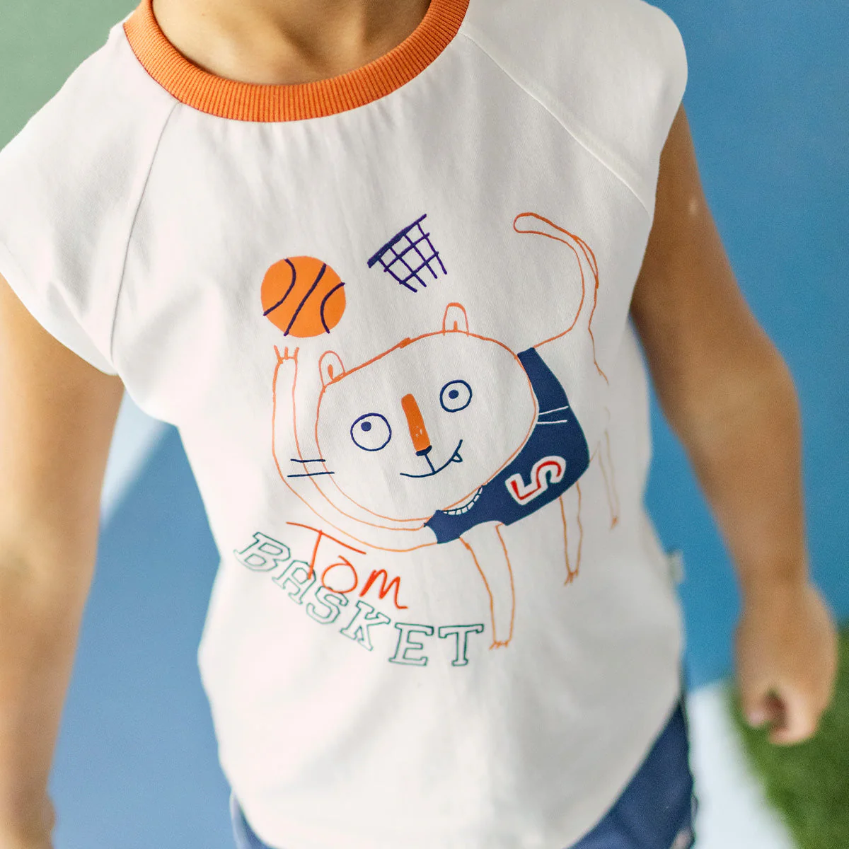 T-shirt sans manches crème avec illustration, enfant - Image 2