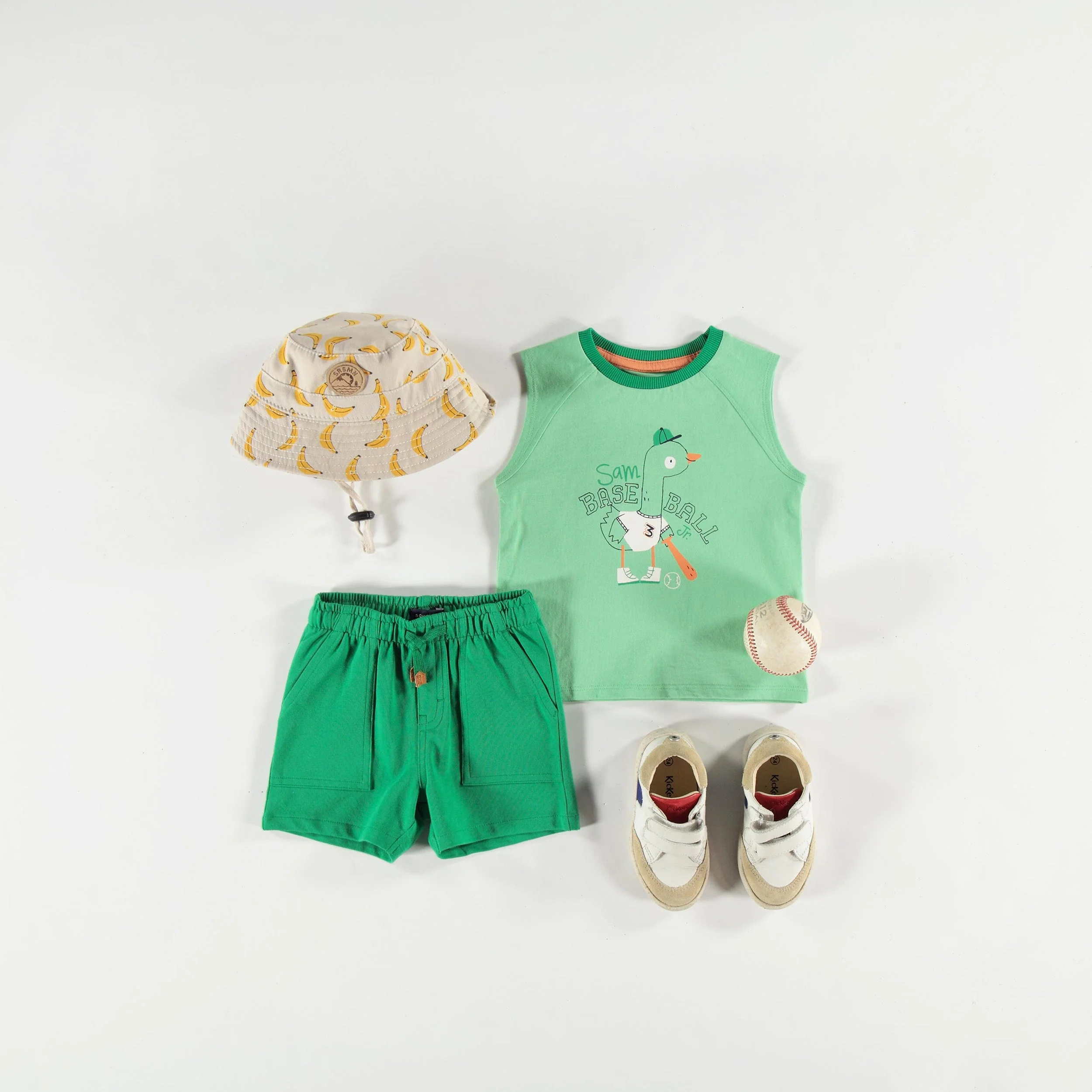 T-shirt sans manches vert avec illustration, bébé - Image 3