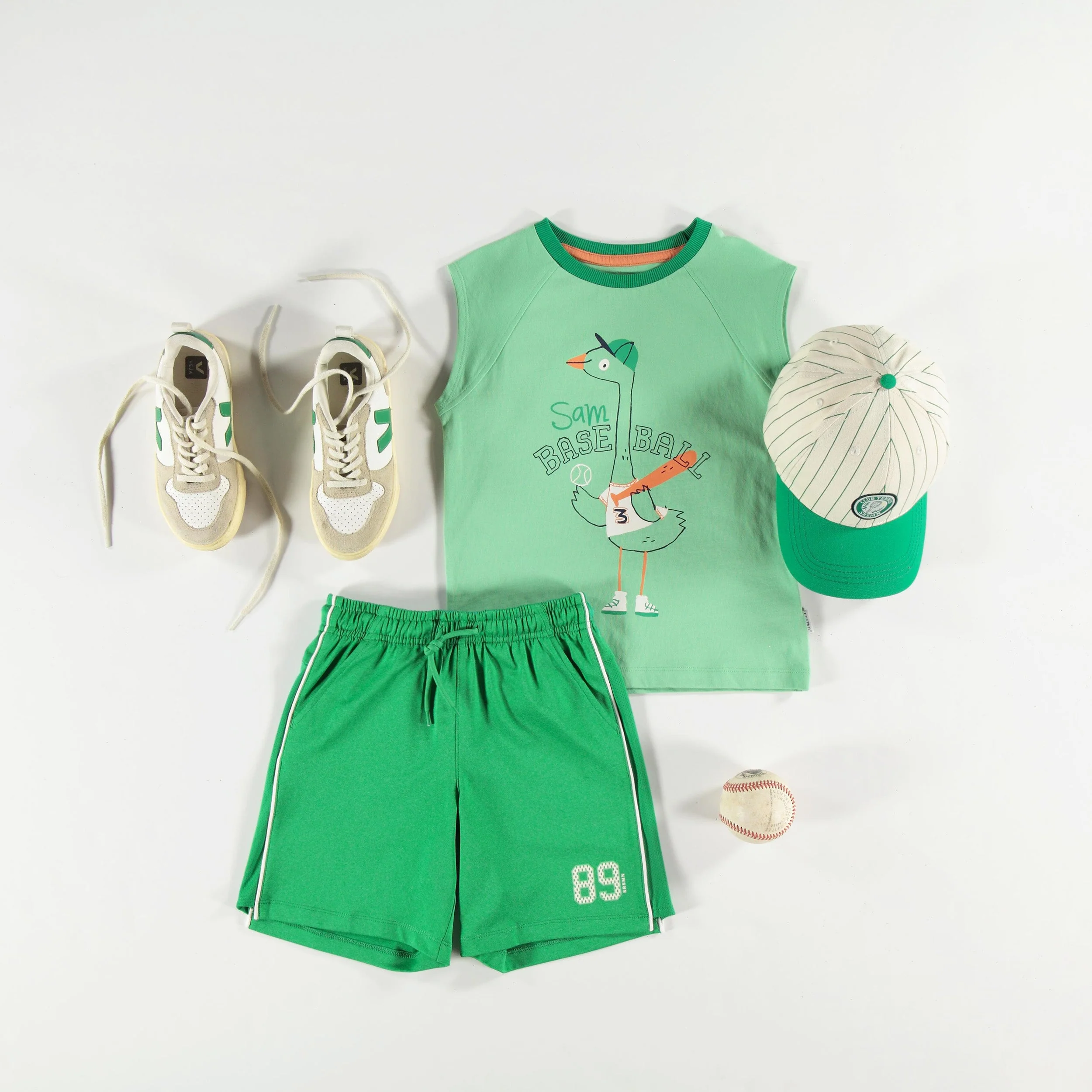 T-shirt sans manches vert avec illustration, enfant - Image 3