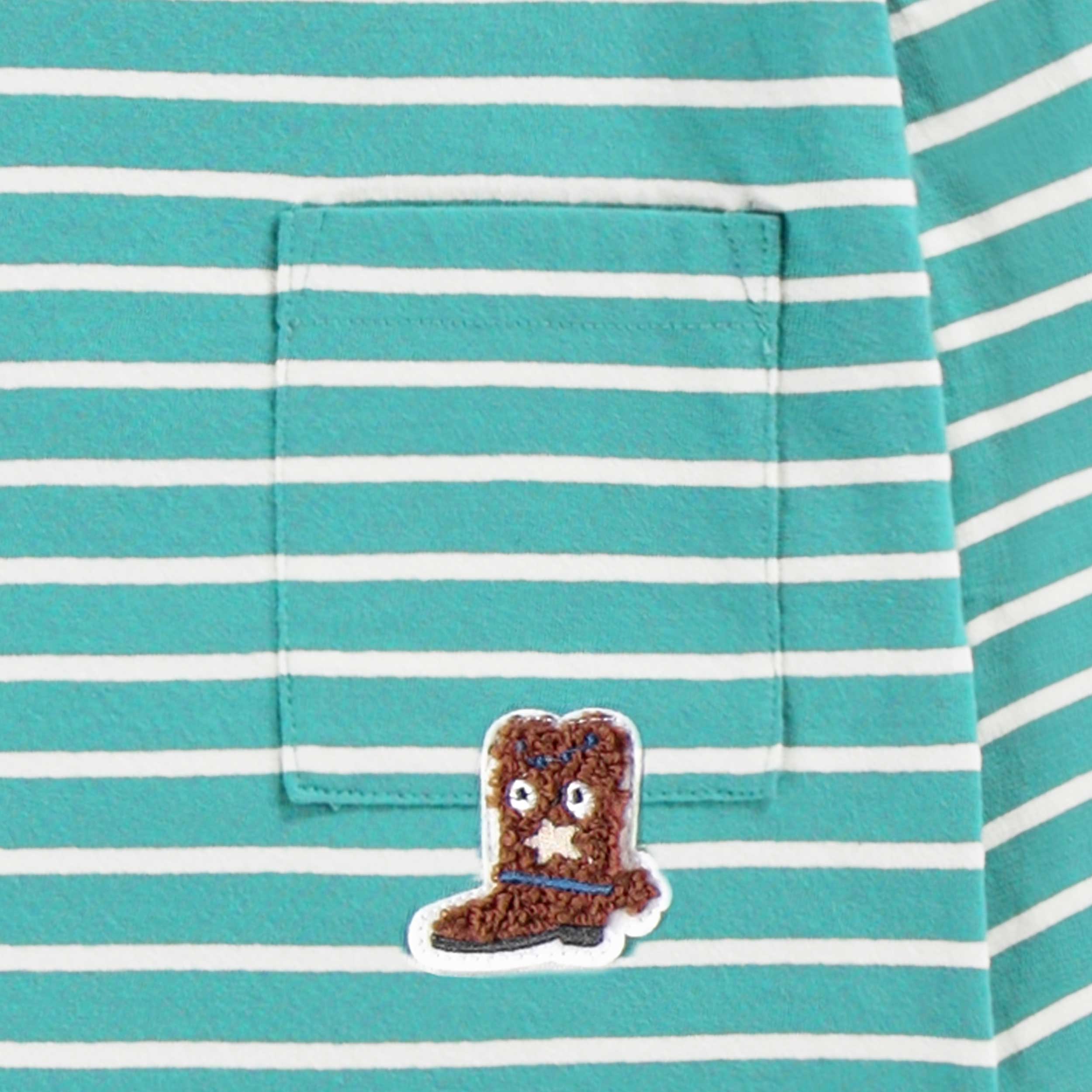 T-shirt turquoise à rayures, enfant - Image 2