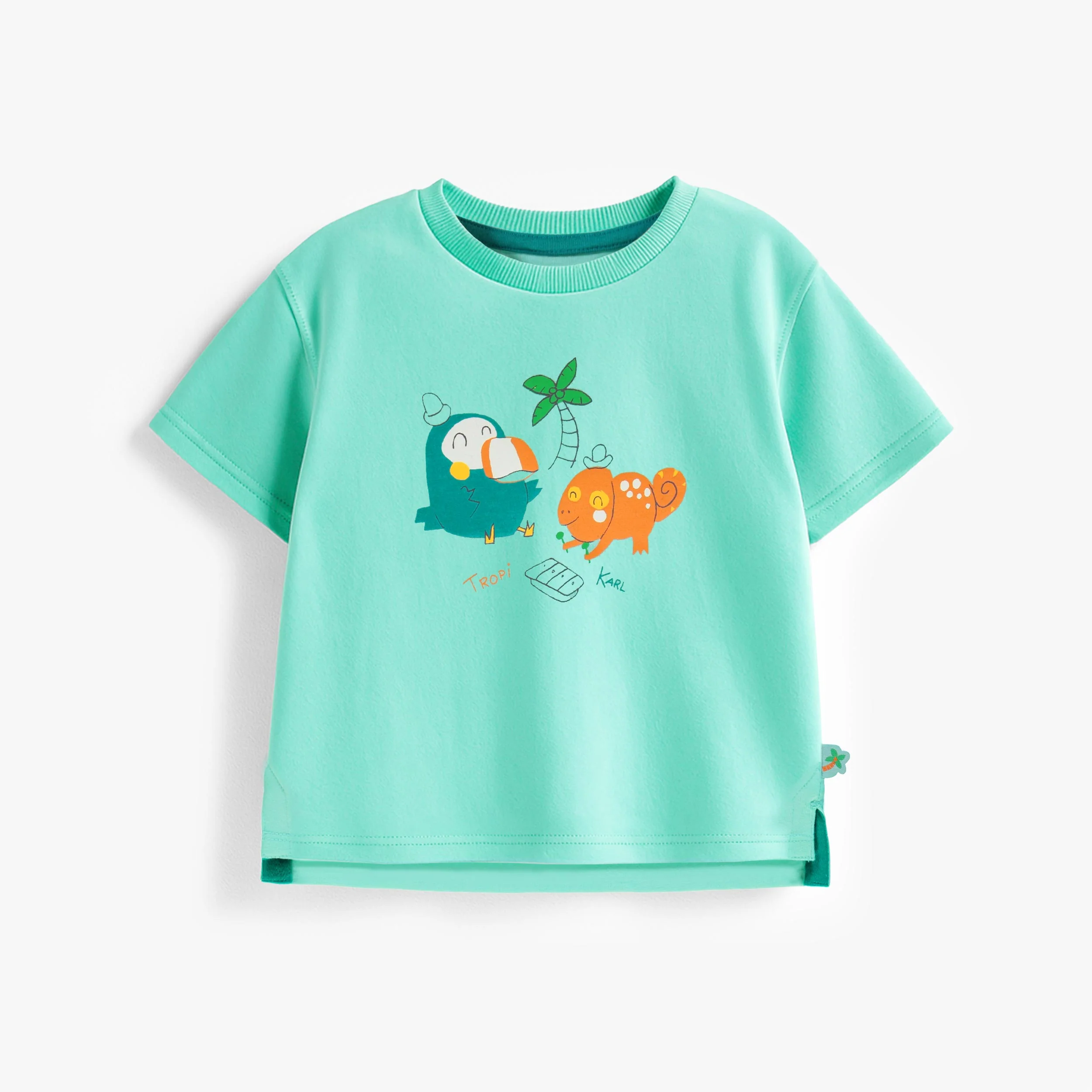 T-shirt turquoise avec illustration, bébé