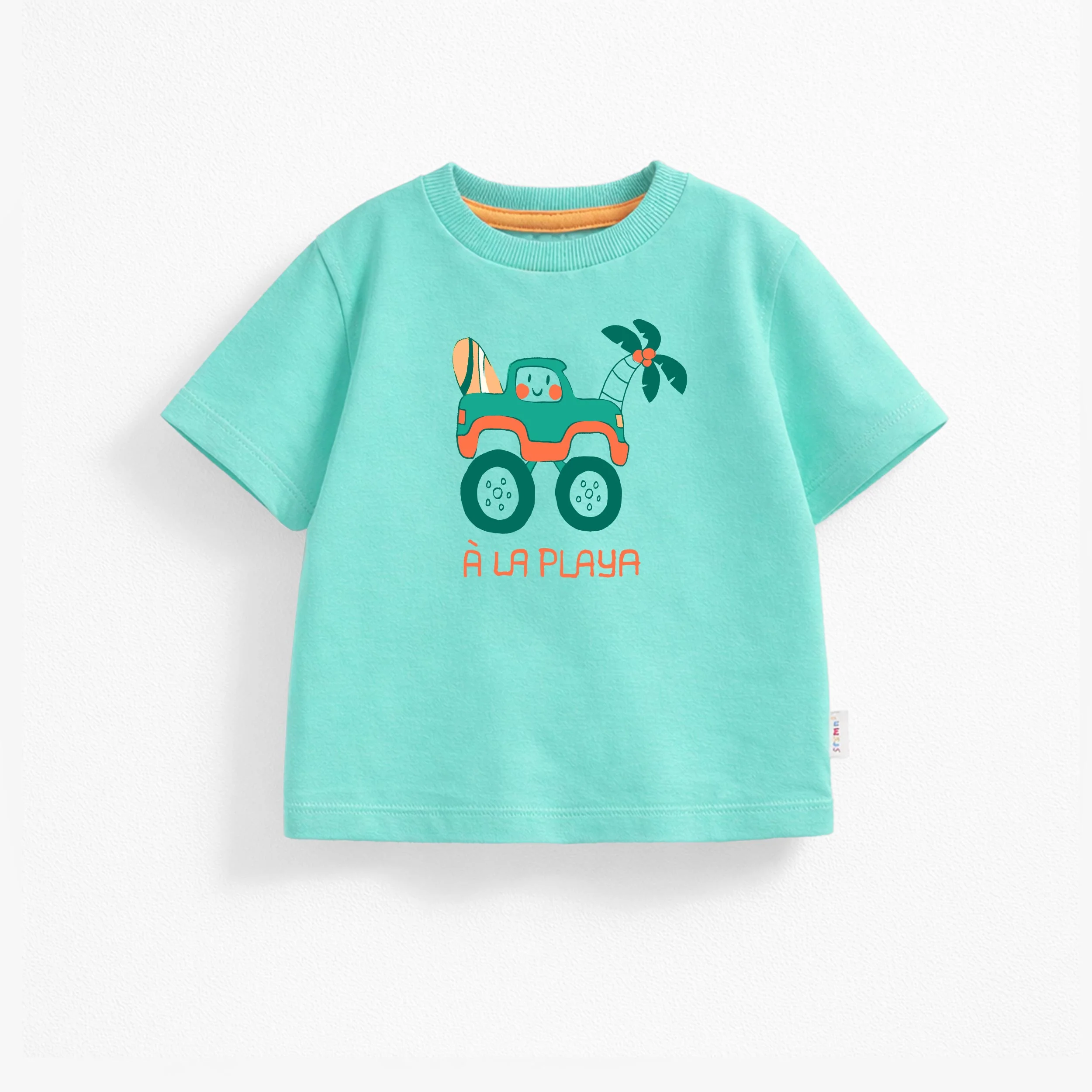 T-shirt turquoise avec illustration, bébé