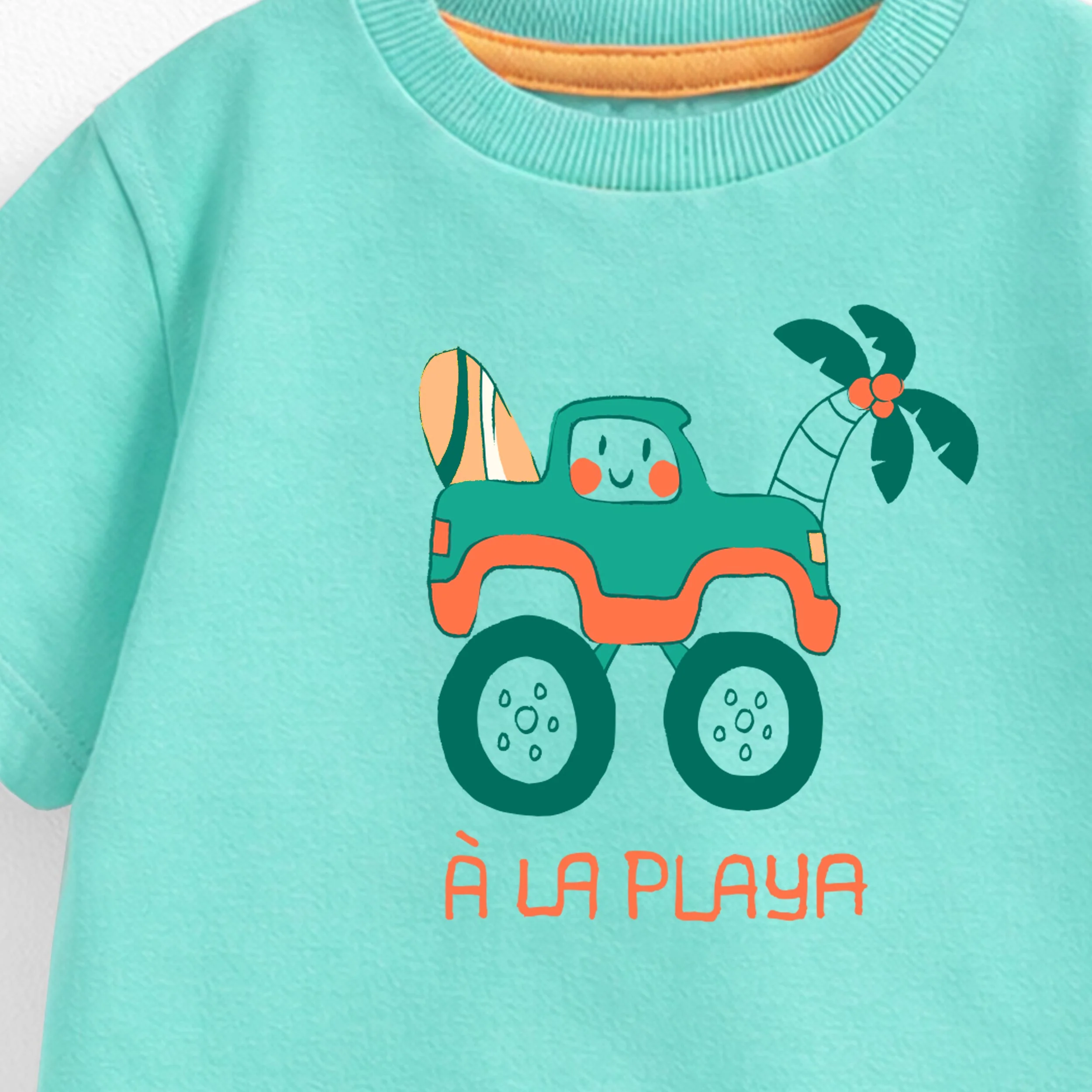 T-shirt turquoise avec illustration, bébé - Image 4