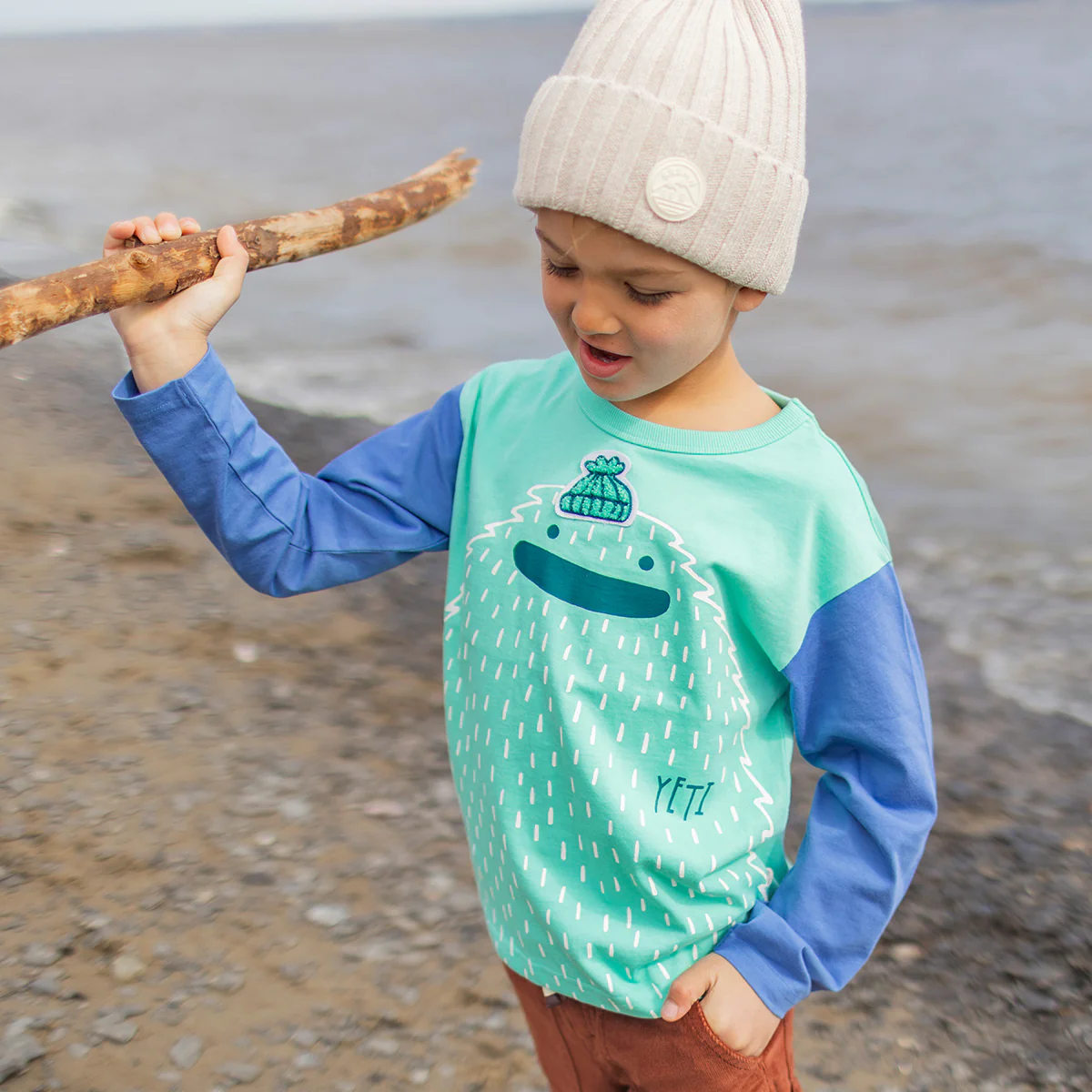 T-shirt turquoise avec illustration, enfant - Image 2