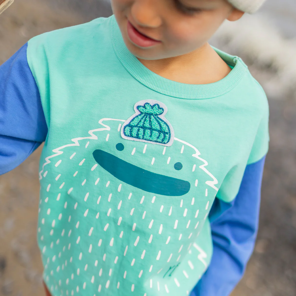 T-shirt turquoise avec illustration, enfant - Image 3