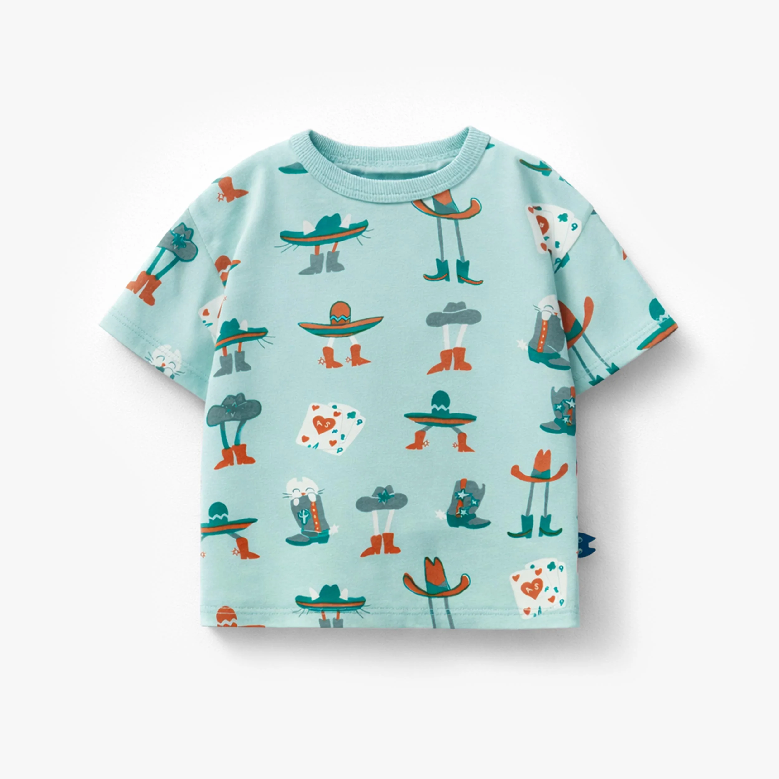 T-shirt turquoise à motifs western, bébé