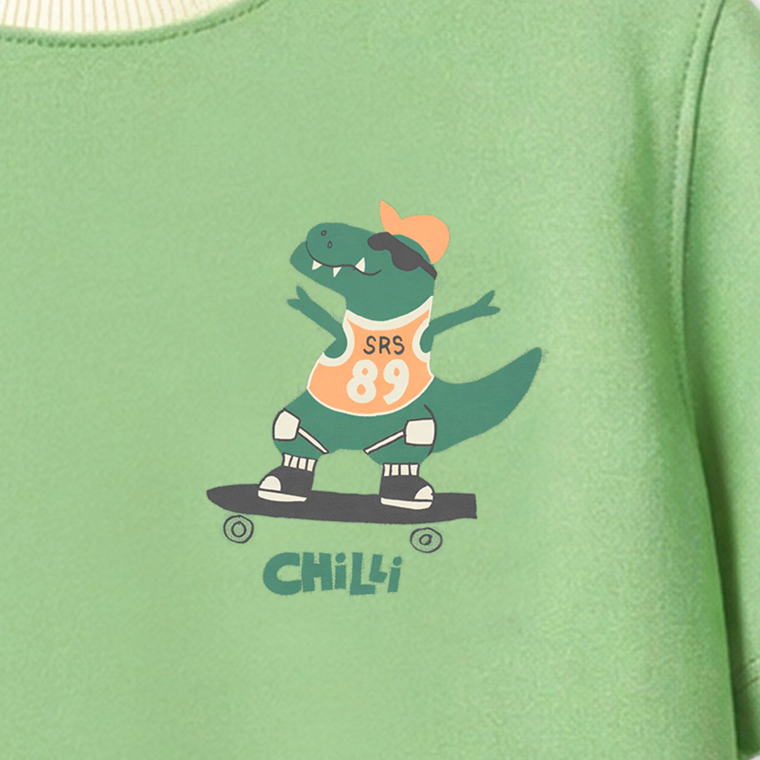 T-shirt vert avec illustration, enfant - Image 2