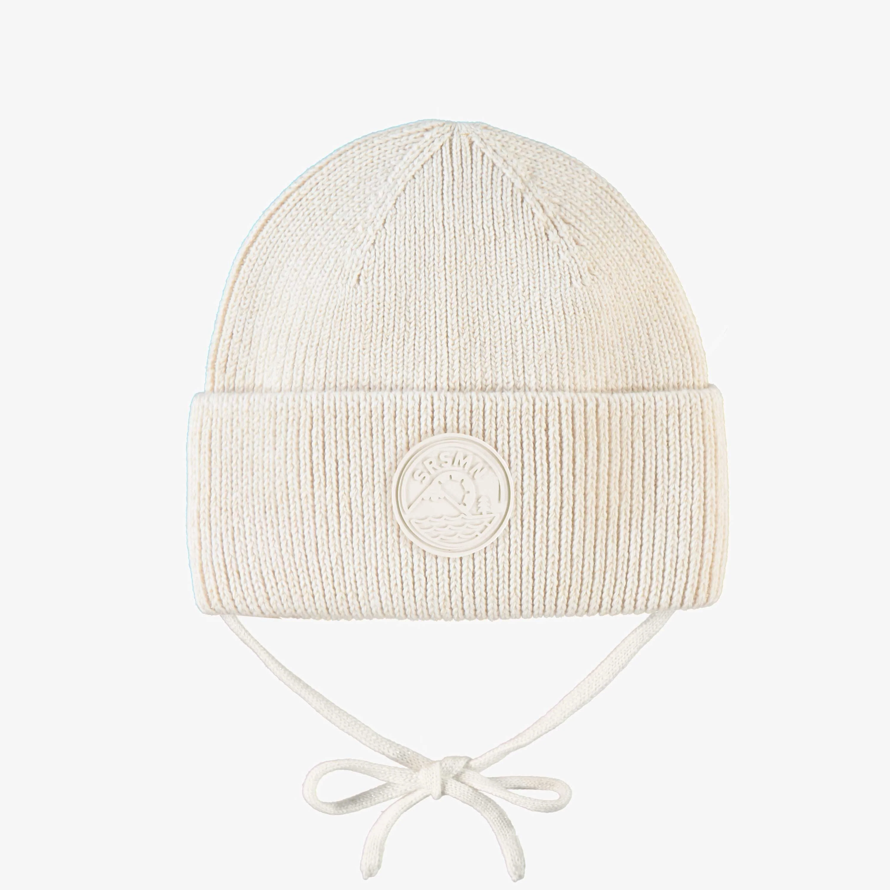 Tuque crème en tricot, bébé