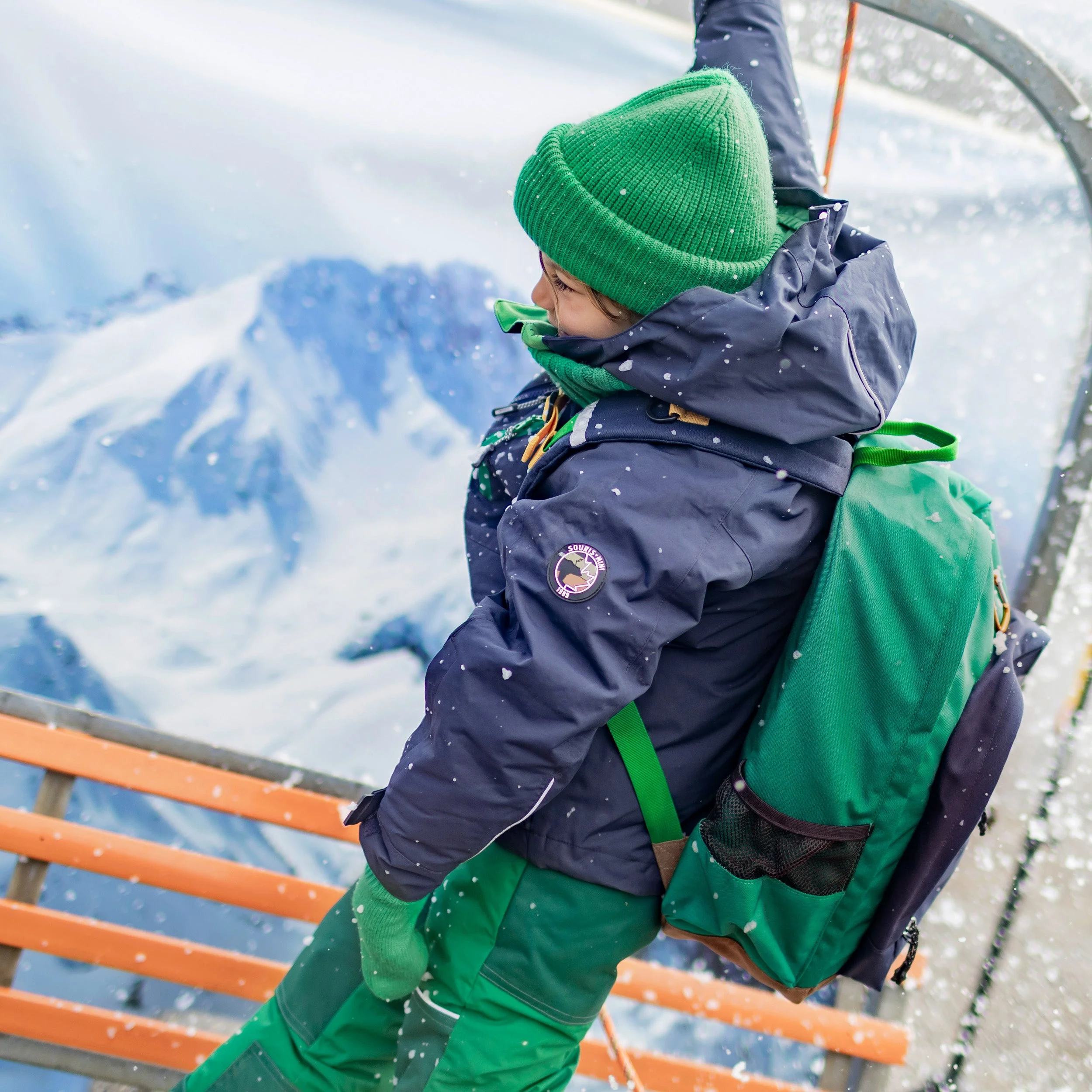 Tuque en tricot verte, enfant - Image 2
