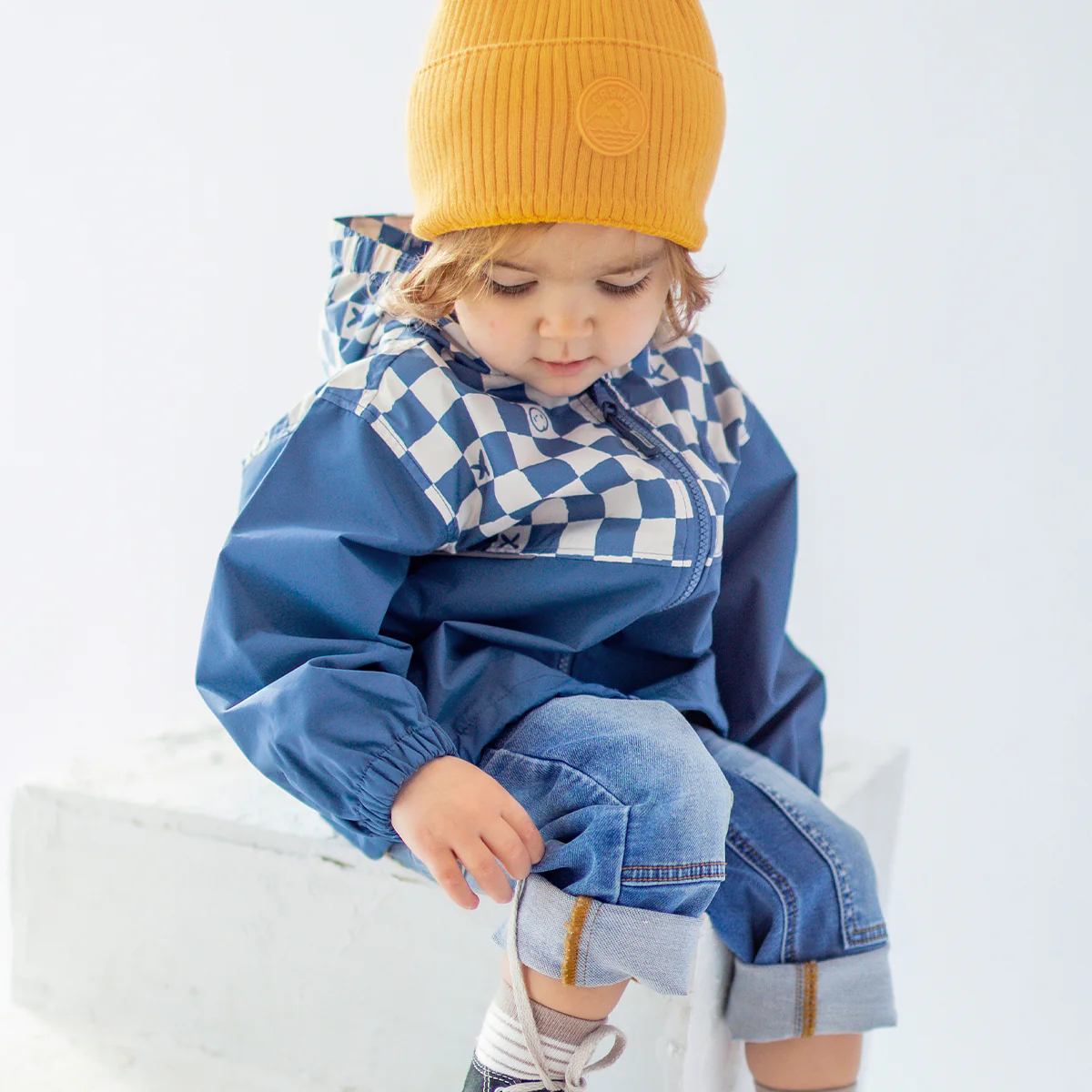 Tuque jaune foncé en tricot, bébé - Image 2