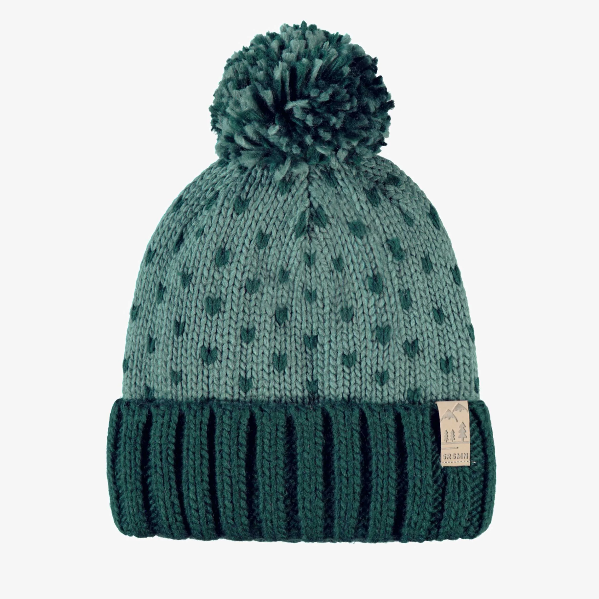 Tuque turquoise en tricot avec motifs, enfant