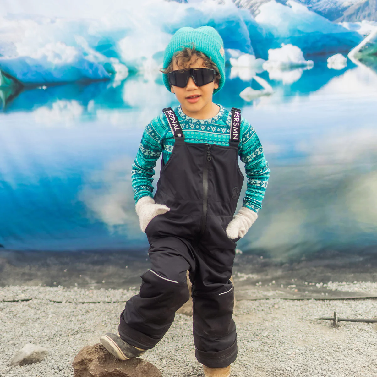 Tuque turquoise en tricot, enfant - Image 4