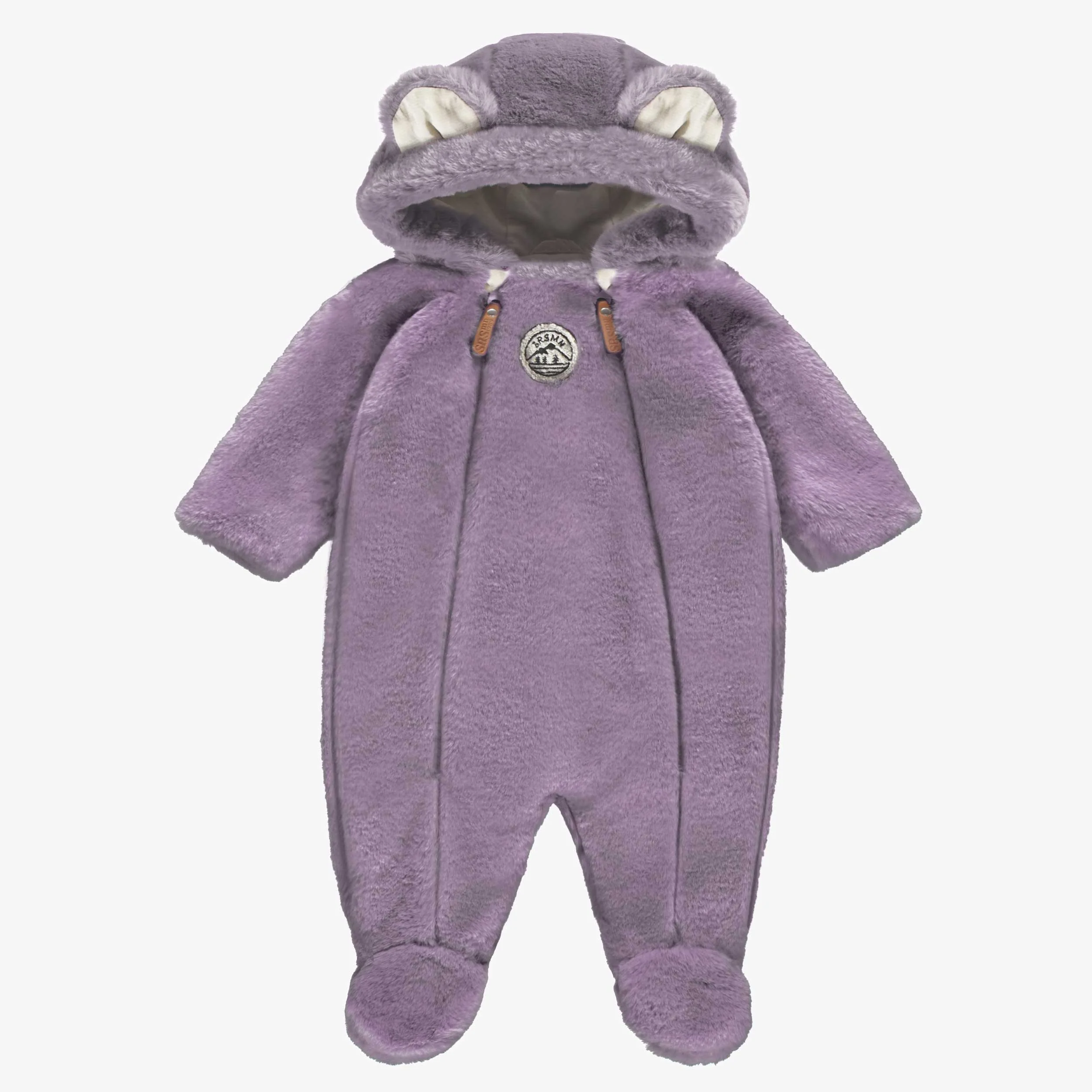 Une pièce mauve en fausse fourrure, naissance