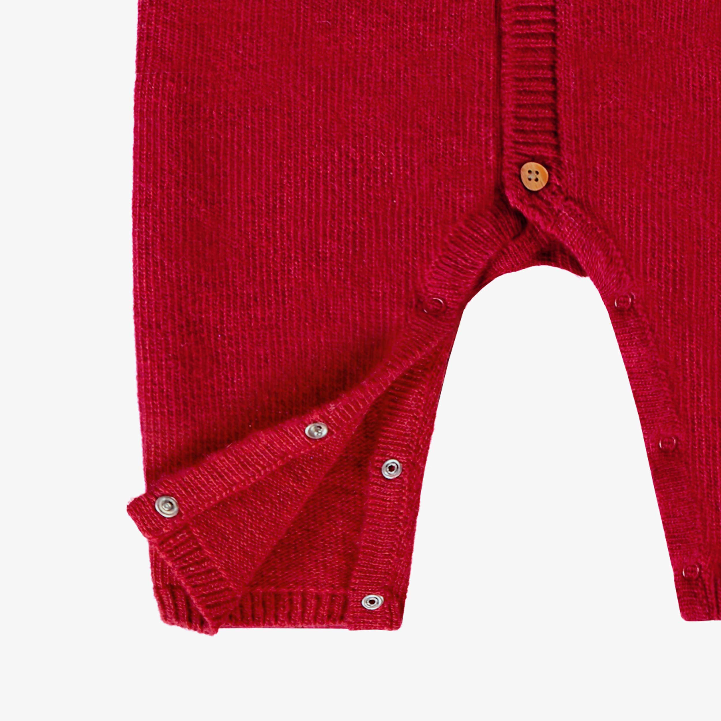 Une pièce rouge en tricot avec motifs jacquard, naissance - Image 8