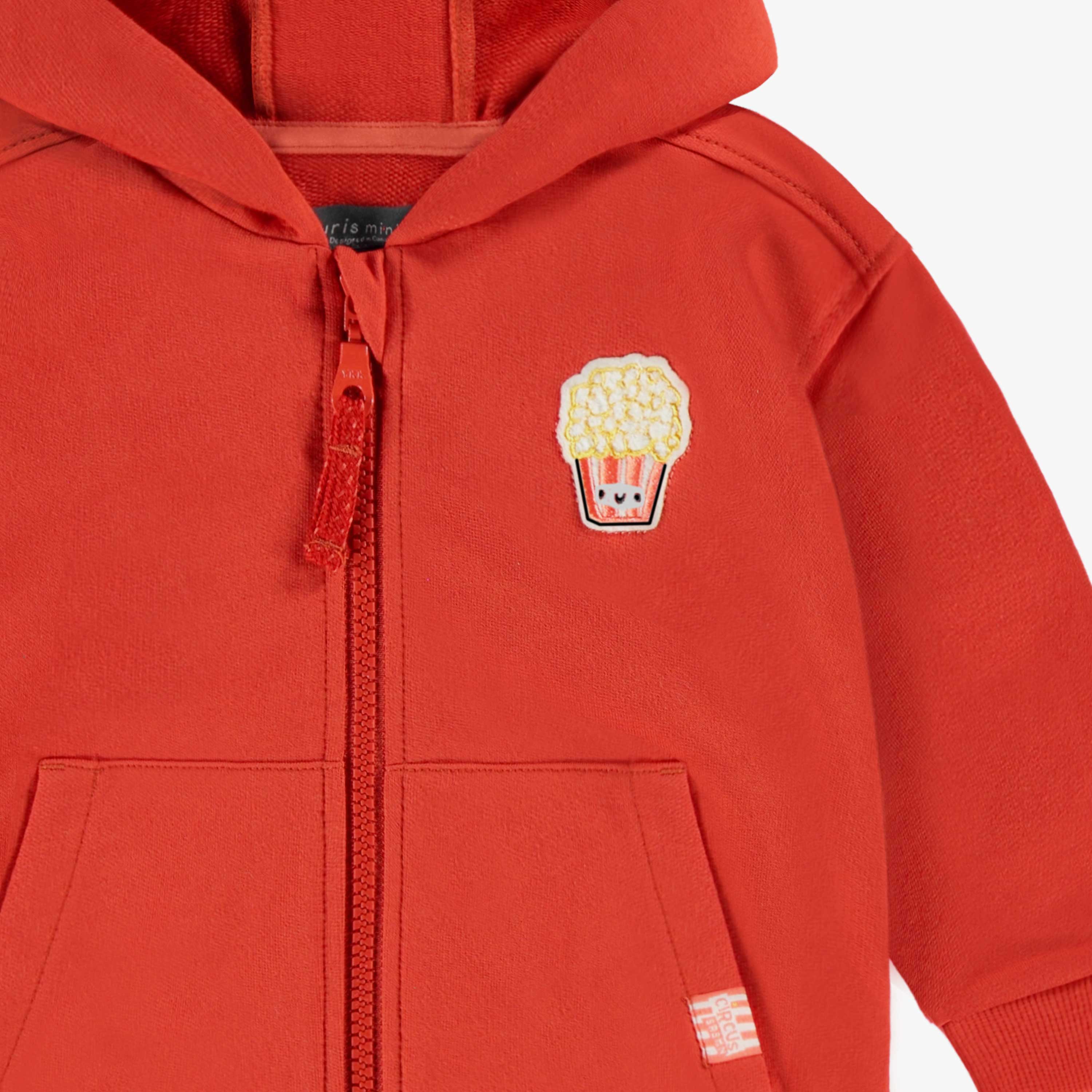 Veste à capuchon rouge en coton français, bébé - Image 5