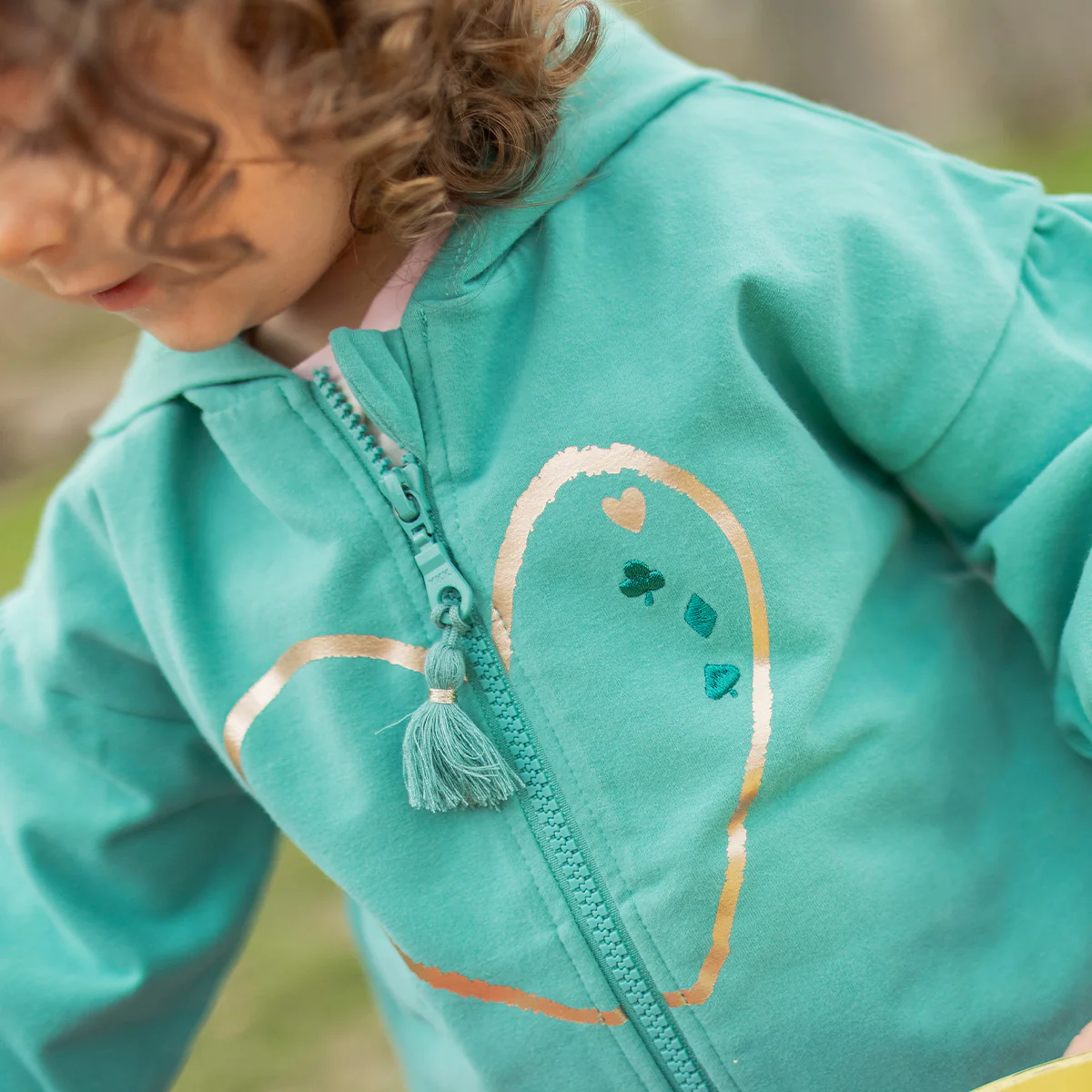 Veste à capuchon turquoise, bébé - Image 3