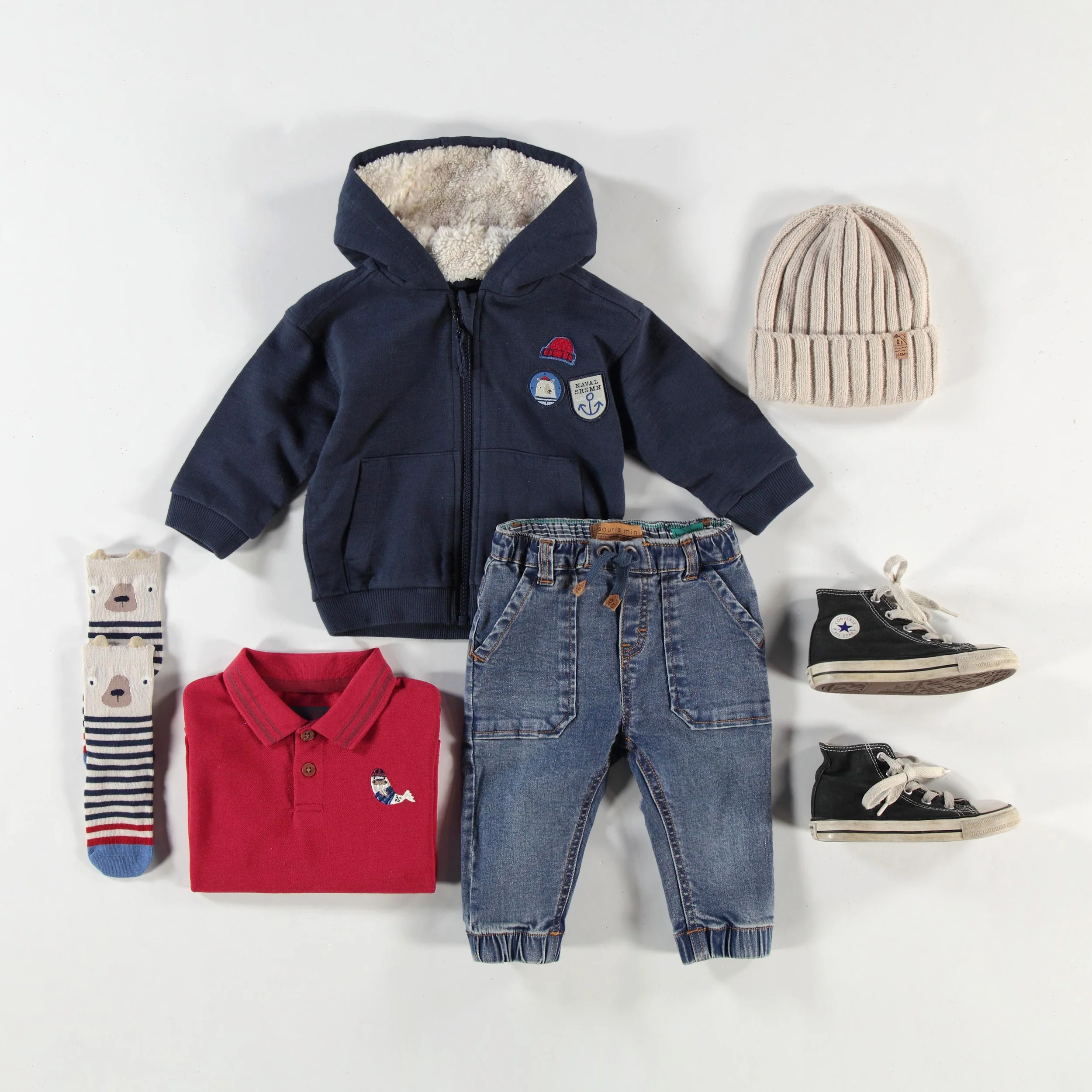 Veste bleu marine à capuchon, bébé - Image 3