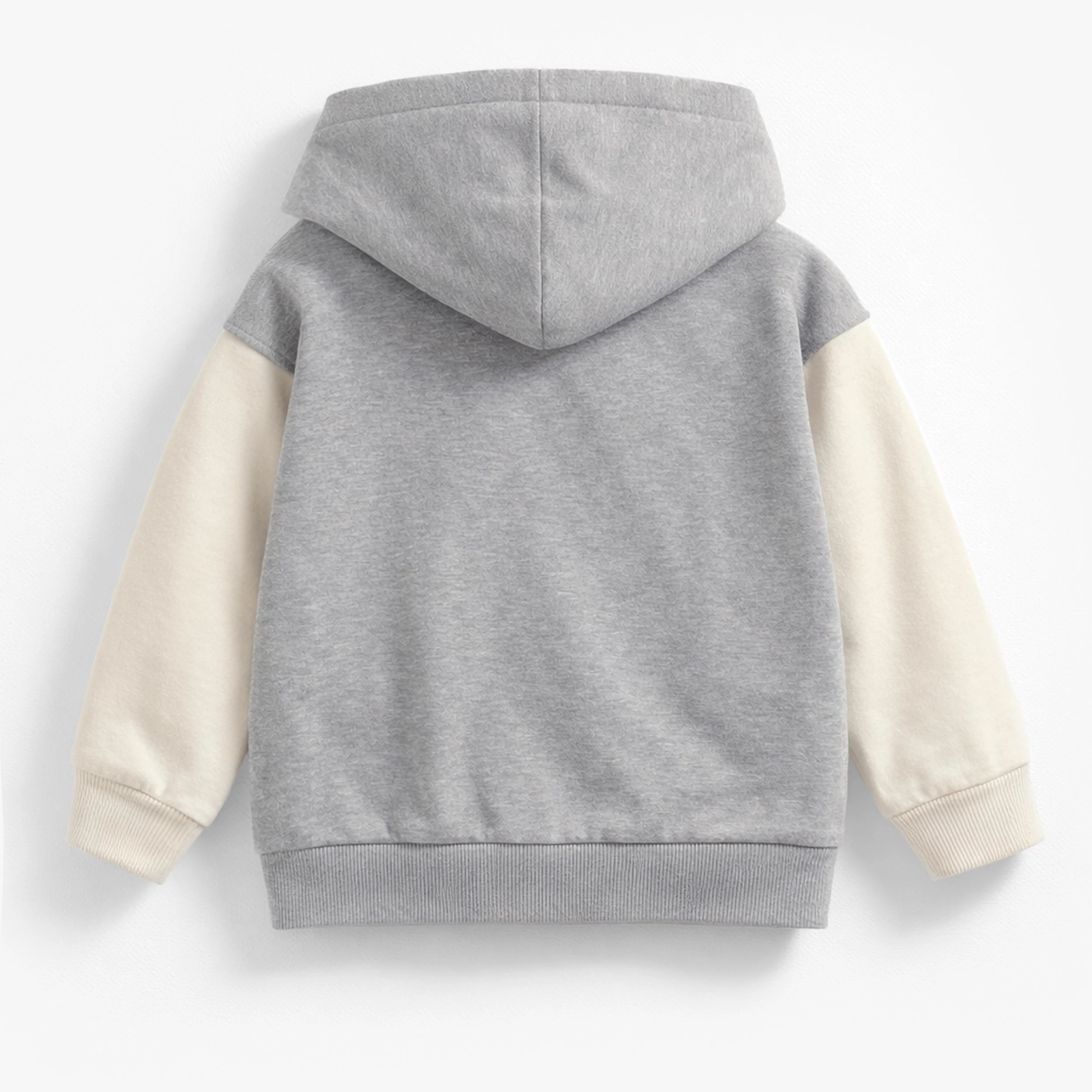 Veste à capuchon grise et beige, enfant - Image 6