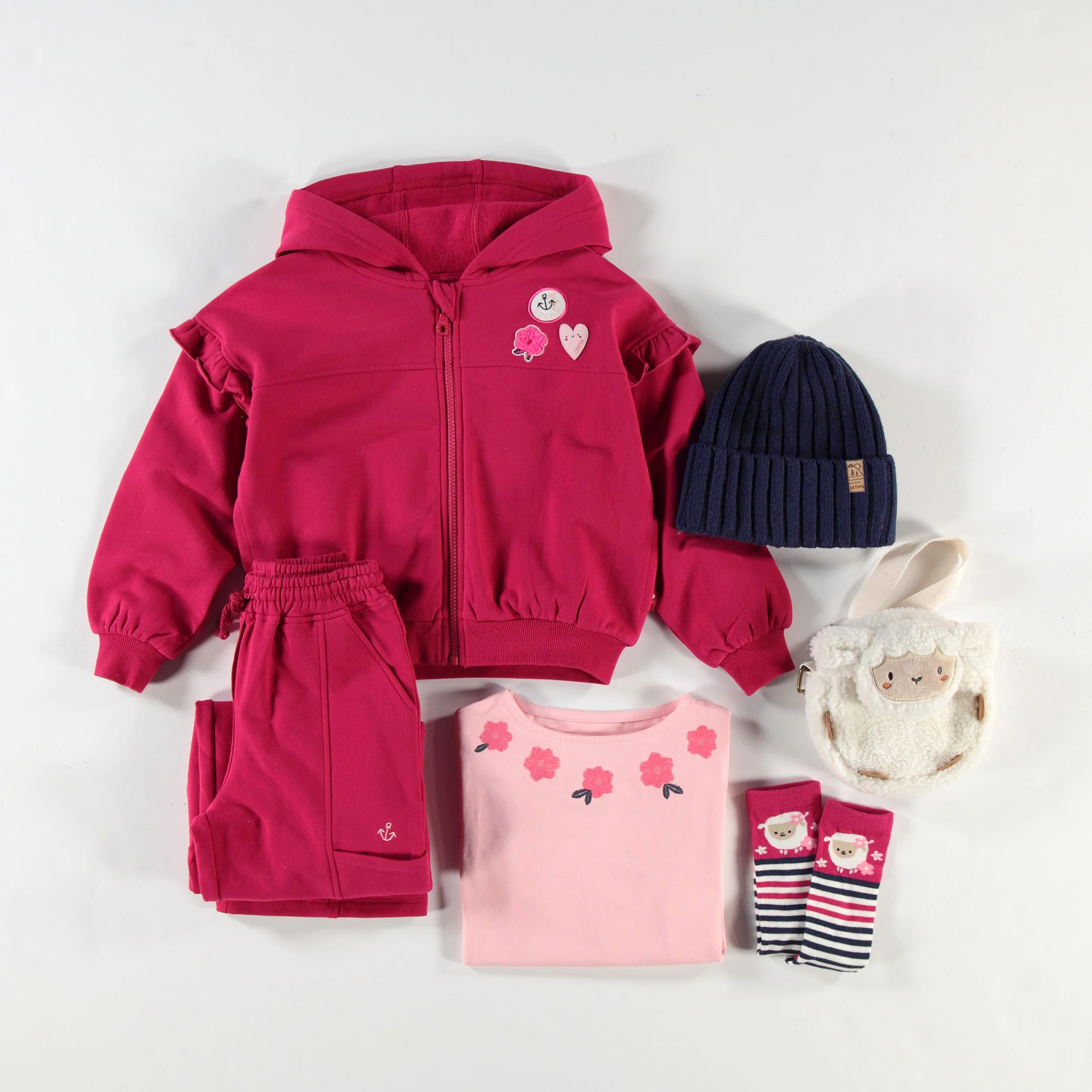 Veste fuchsia à capuchon, enfant - Image 3