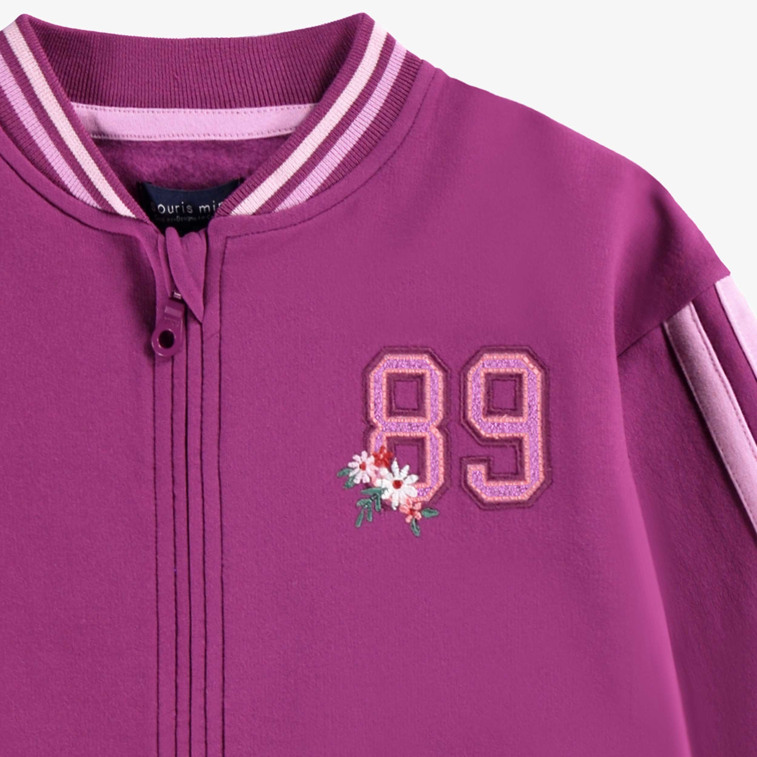Veste mauve avec broderie, enfant - Image 2