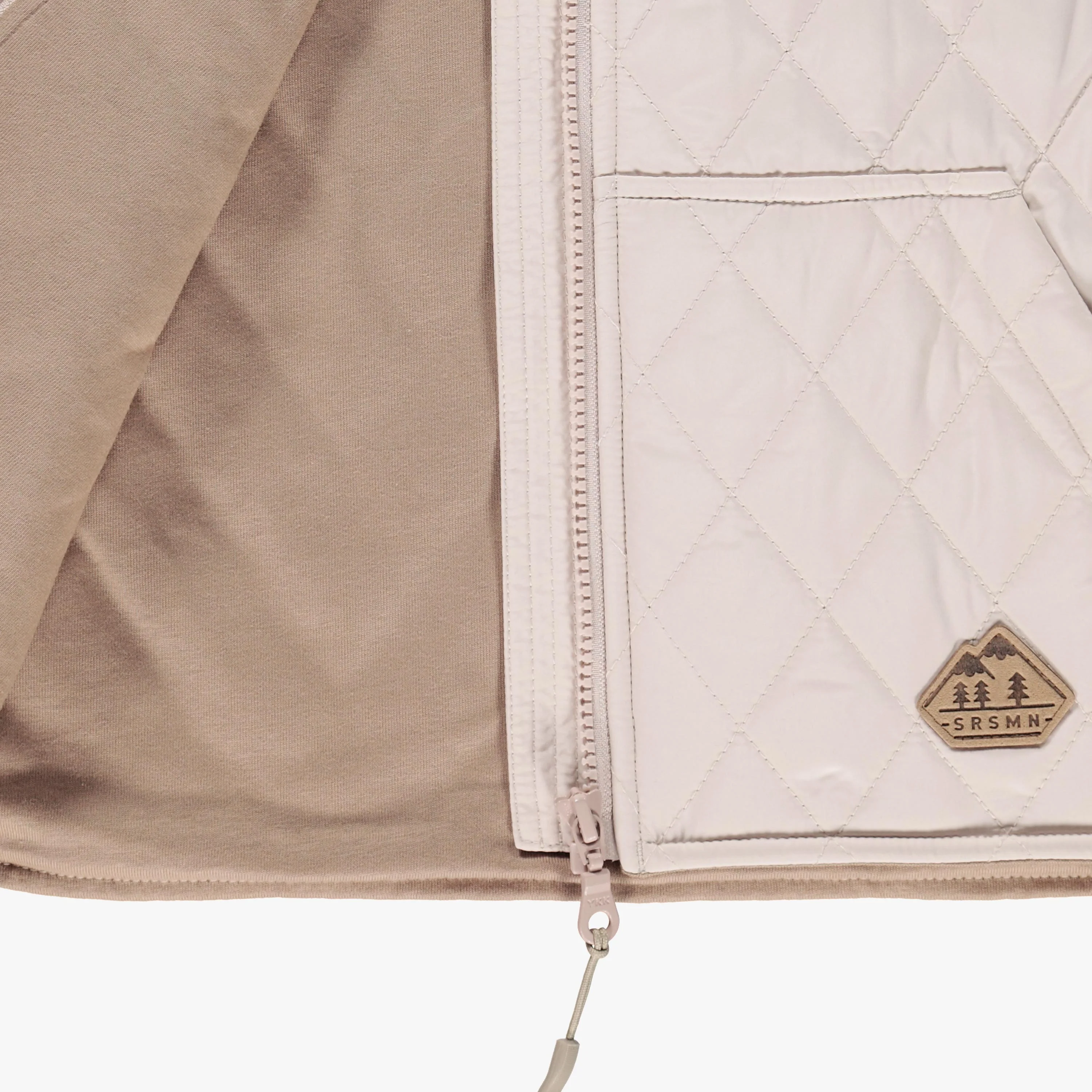 Veste sans manches beige à motif matelassé de losanges, enfant - Image 5