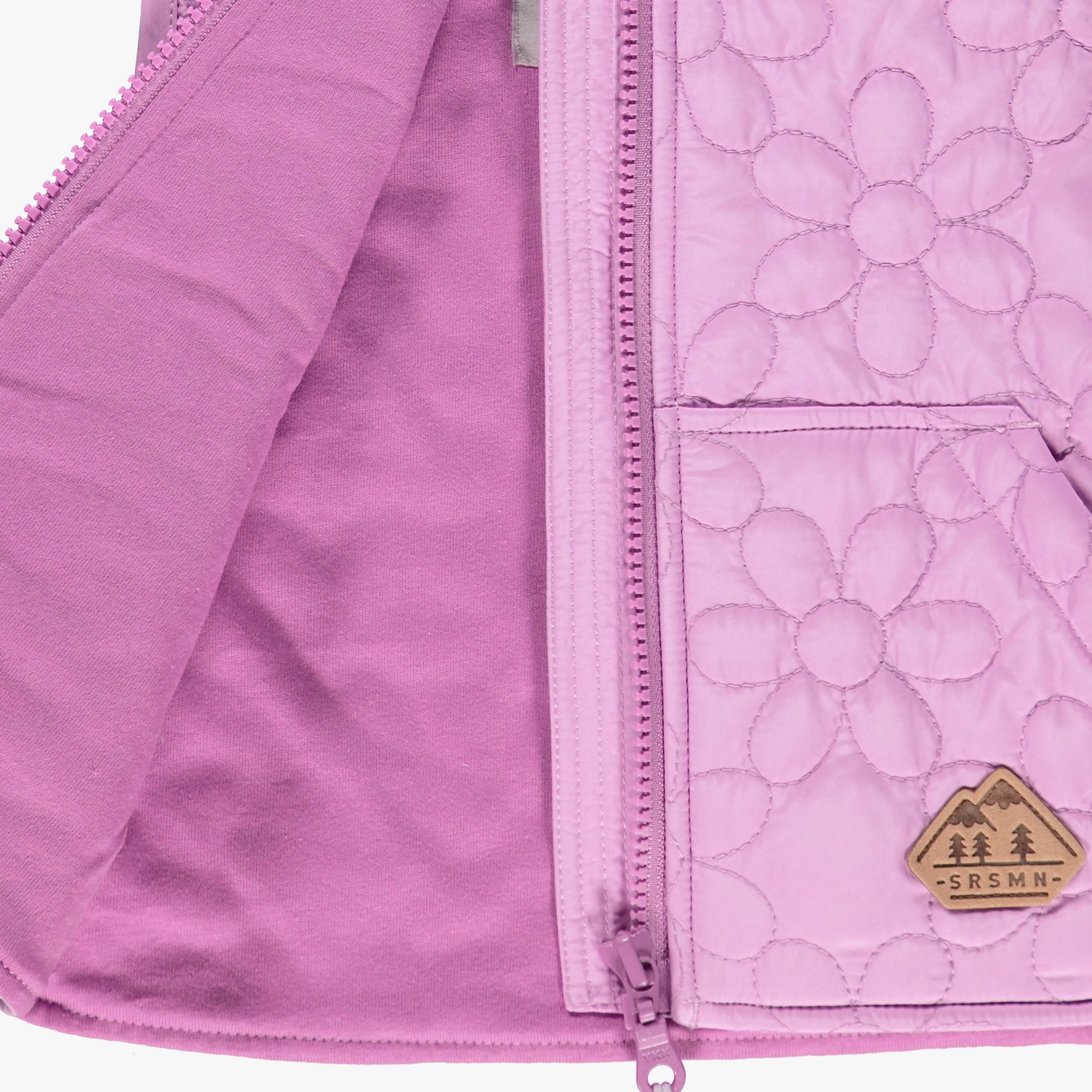 Veste sans manches mauve à motif floral matelassé, bébé - Image 3