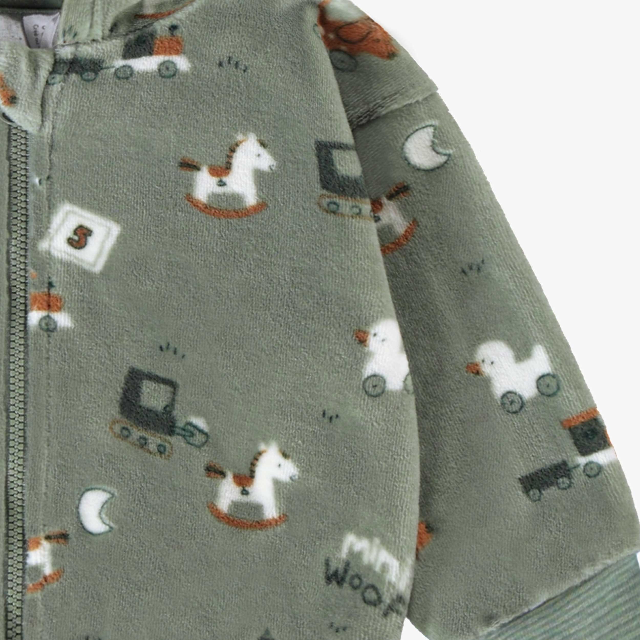 Veste verte en velours, naissance - Image 2