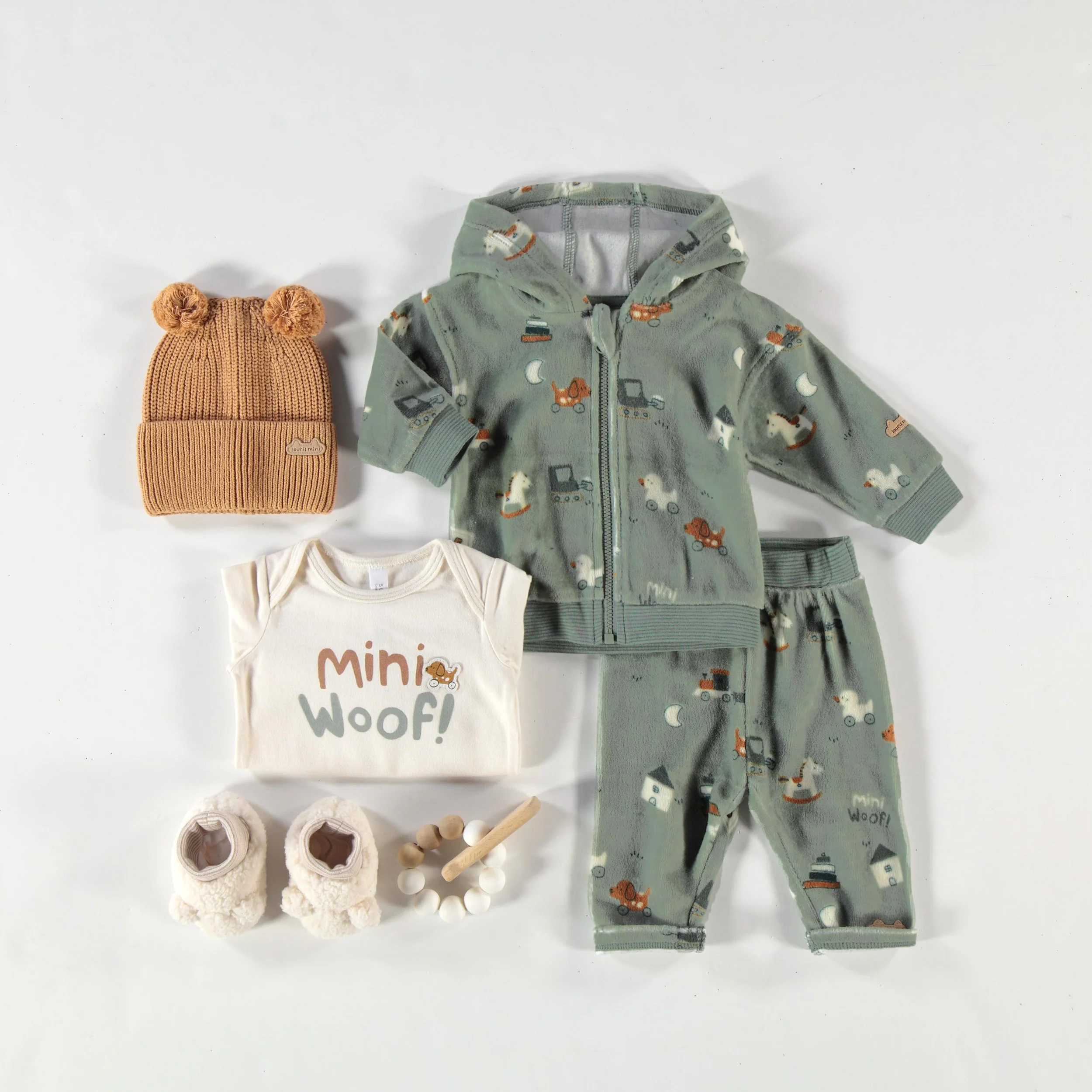 Veste verte en velours, naissance - Image 3